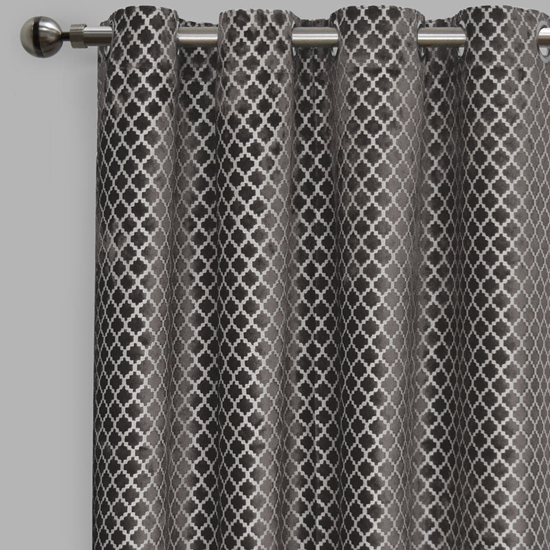 Central Curtain Panels | Geometric Cut Velvet