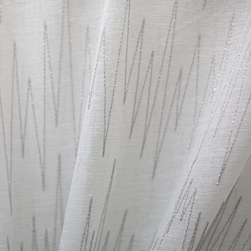 Zeek Fabric | Zig Zag Metallic Embroidered Sheer
