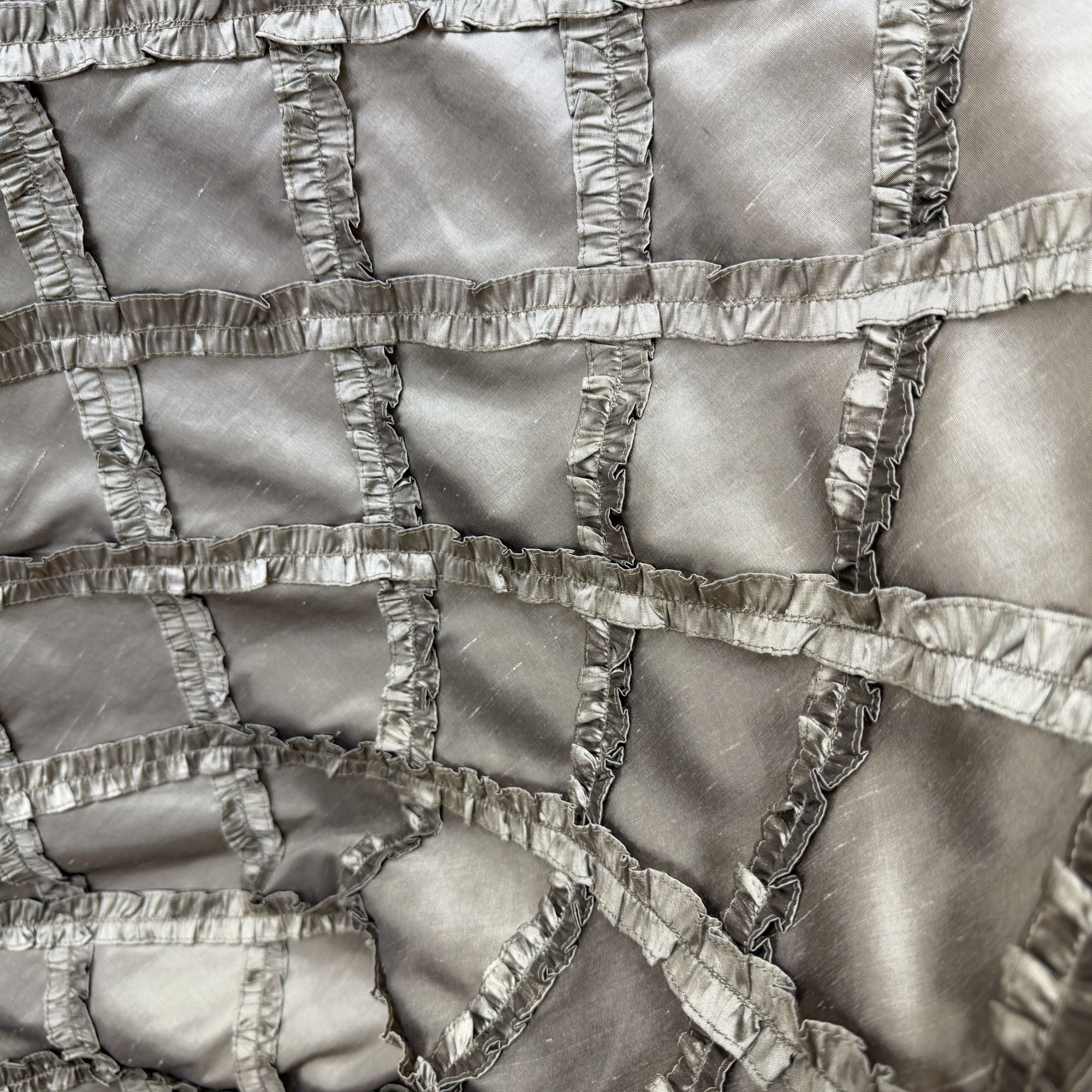Adelle Fabric in color Bronze is a Diamond Geometric Silk Fabric that is good for Drapery & Curtain Fabric