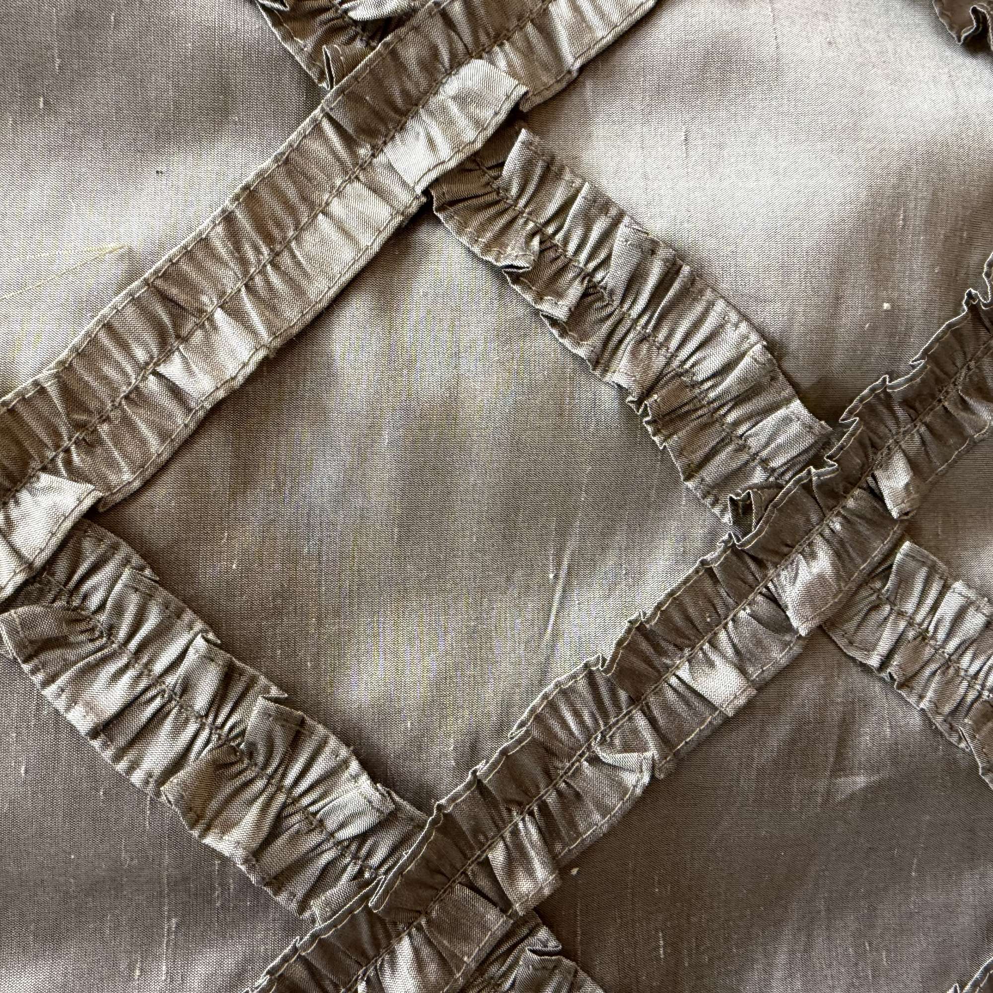 Adelle Fabric in color Bronze is a Diamond Geometric Silk Fabric that is good for Drapery & Curtain Fabric