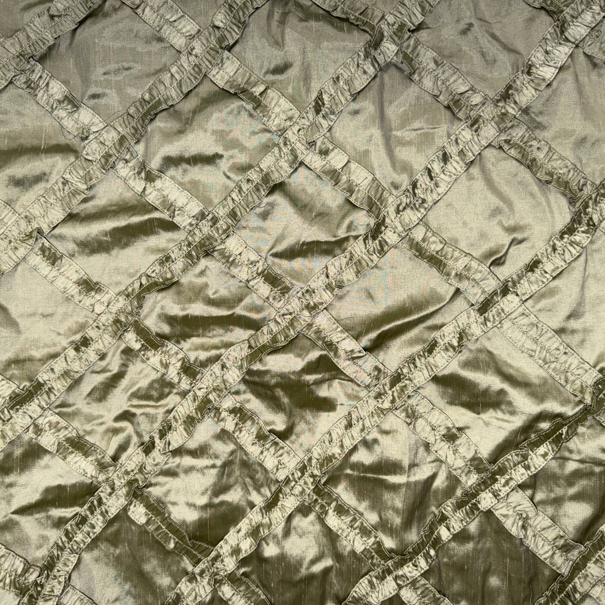 Adelle Fabric in color Celadon is a Diamond Geometric Silk Fabric that is good for Drapery & Curtain Fabric