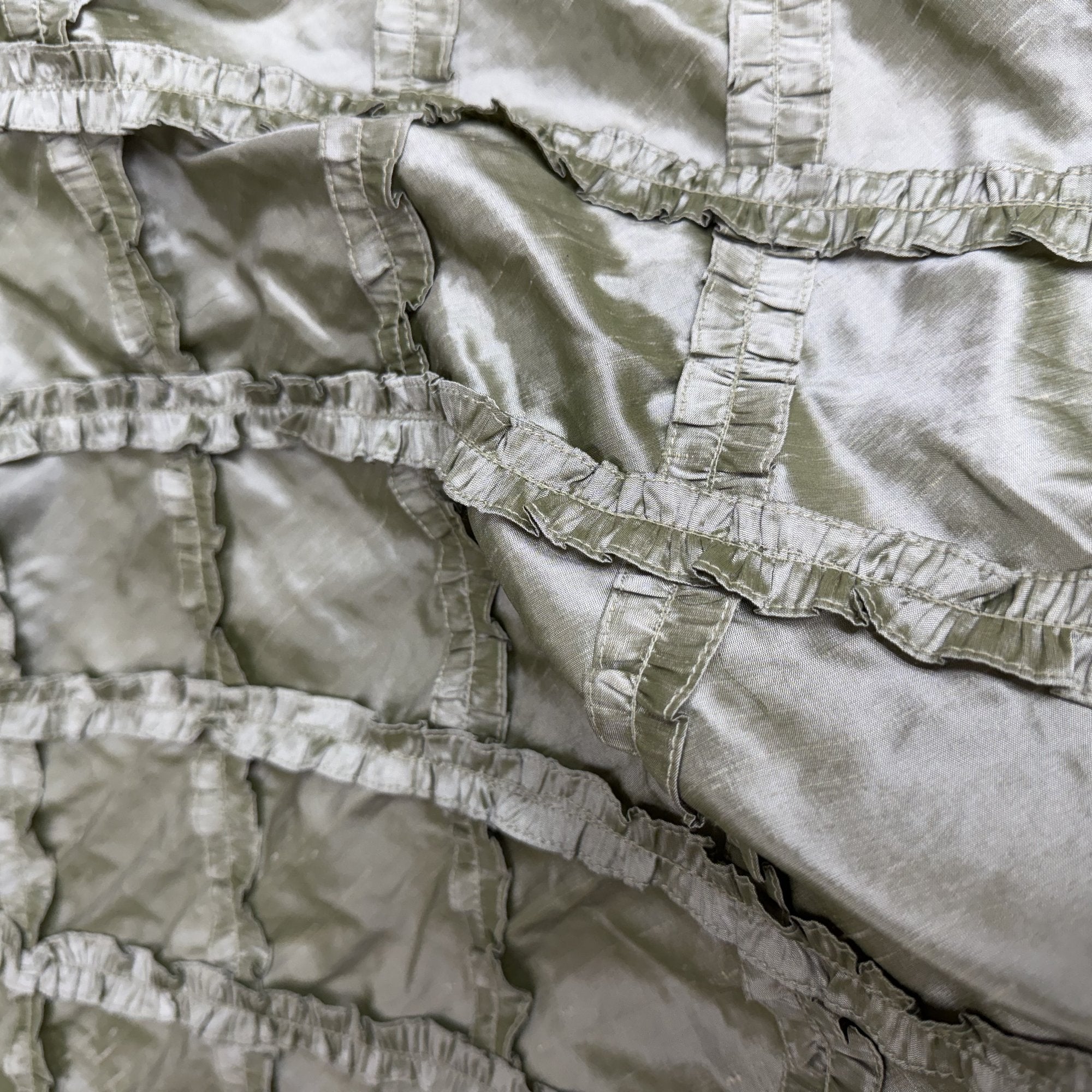 Adelle Fabric in color Celadon is a Diamond Geometric Silk Fabric that is good for Drapery & Curtain Fabric