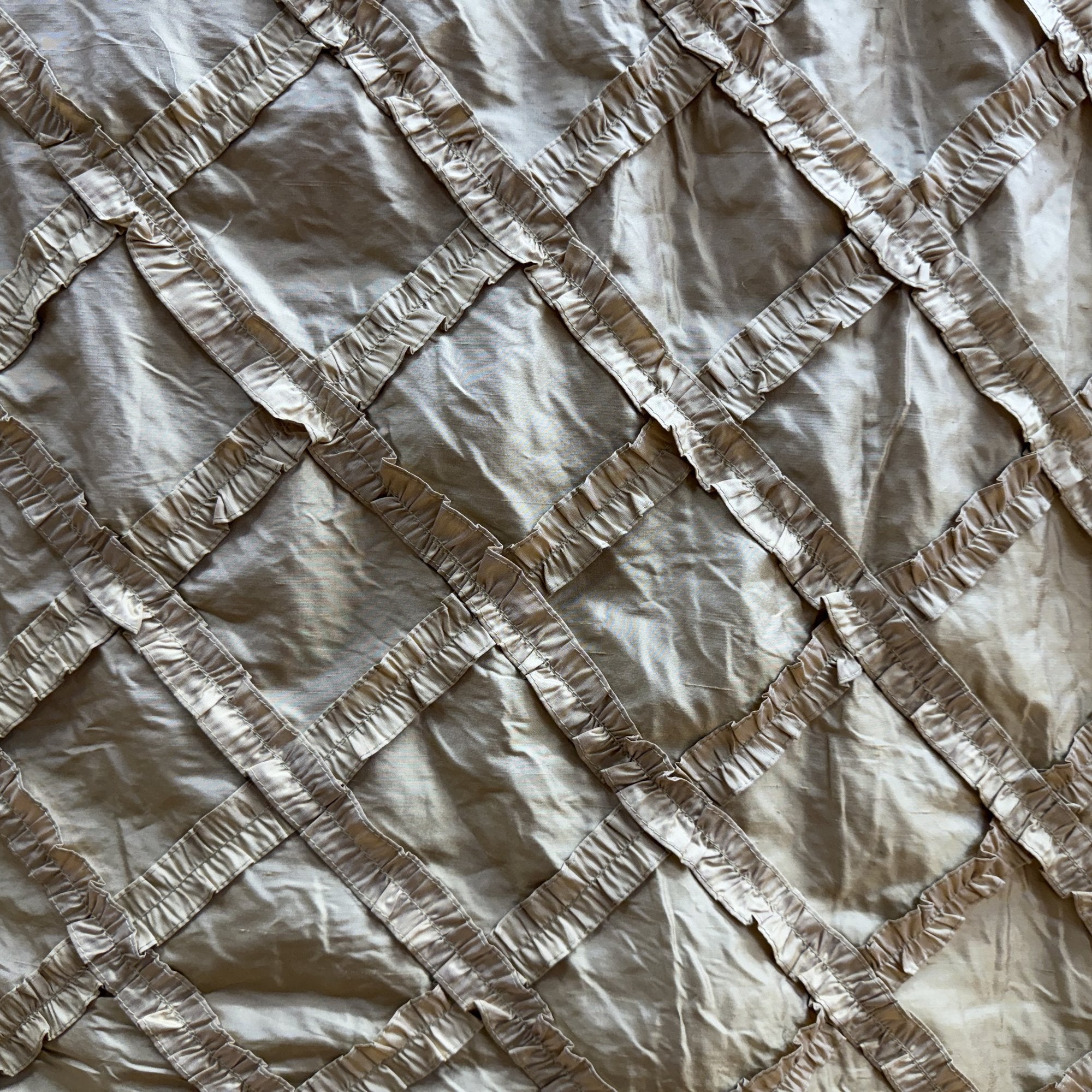 Adelle Fabric in color Gold is a Diamond Geometric Silk Fabric that is good for Drapery & Curtain Fabric