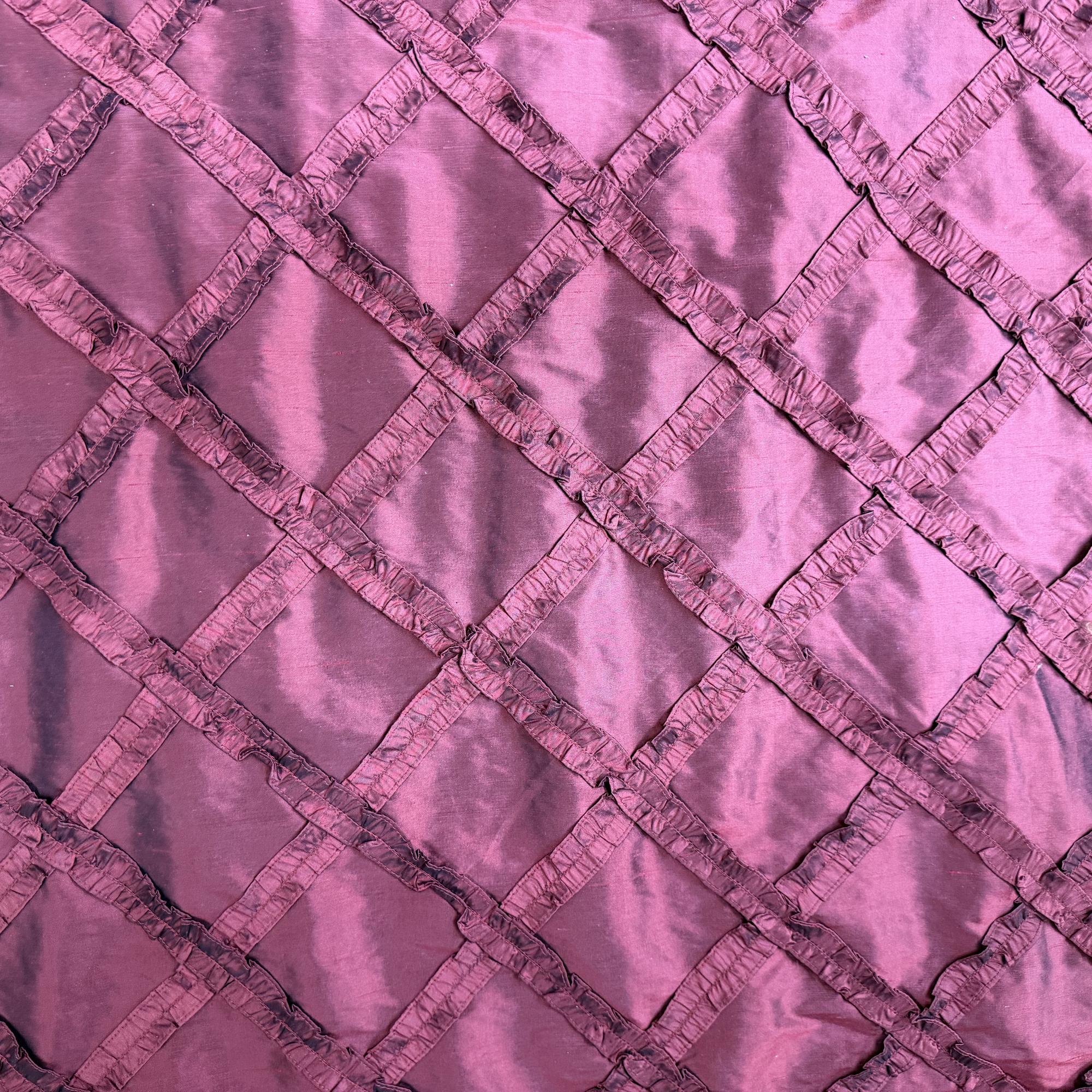 Adelle Fabric in color Red is a Diamond Geometric Silk Fabric that is good for Drapery & Curtain Fabric