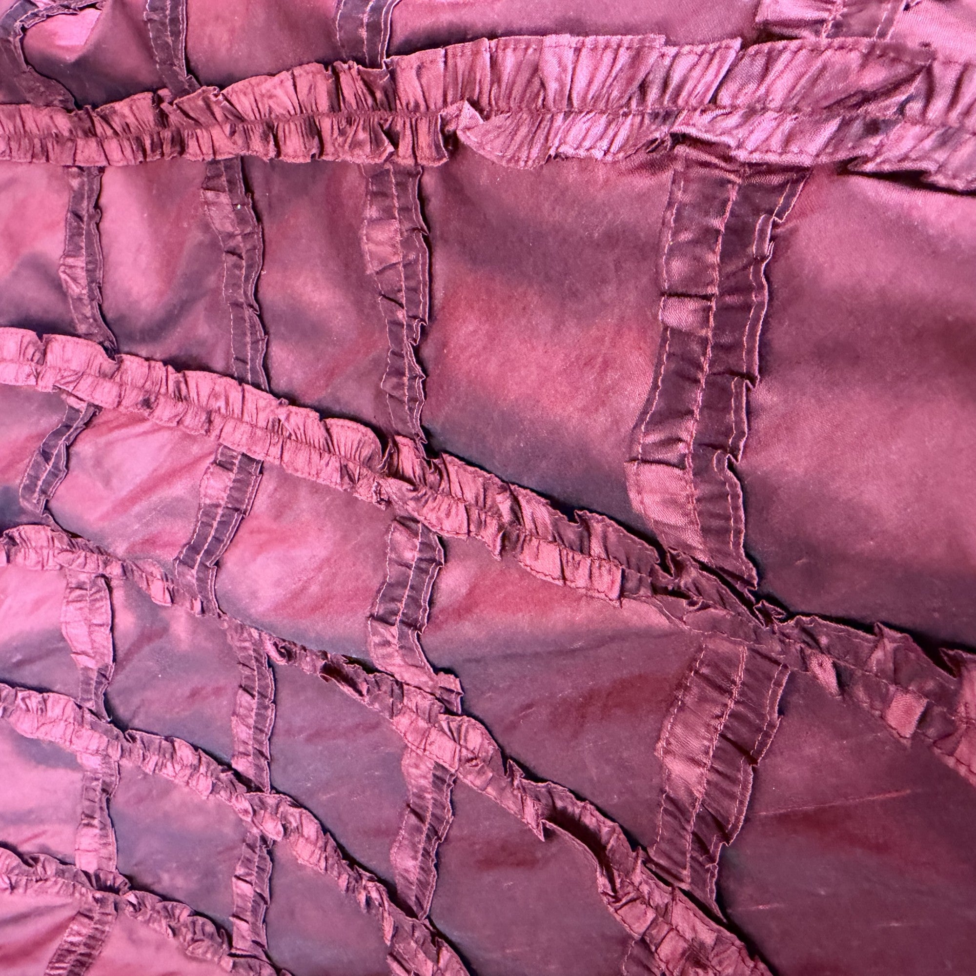 Adelle Fabric in color Red is a Diamond Geometric Silk Fabric that is good for Drapery & Curtain Fabric