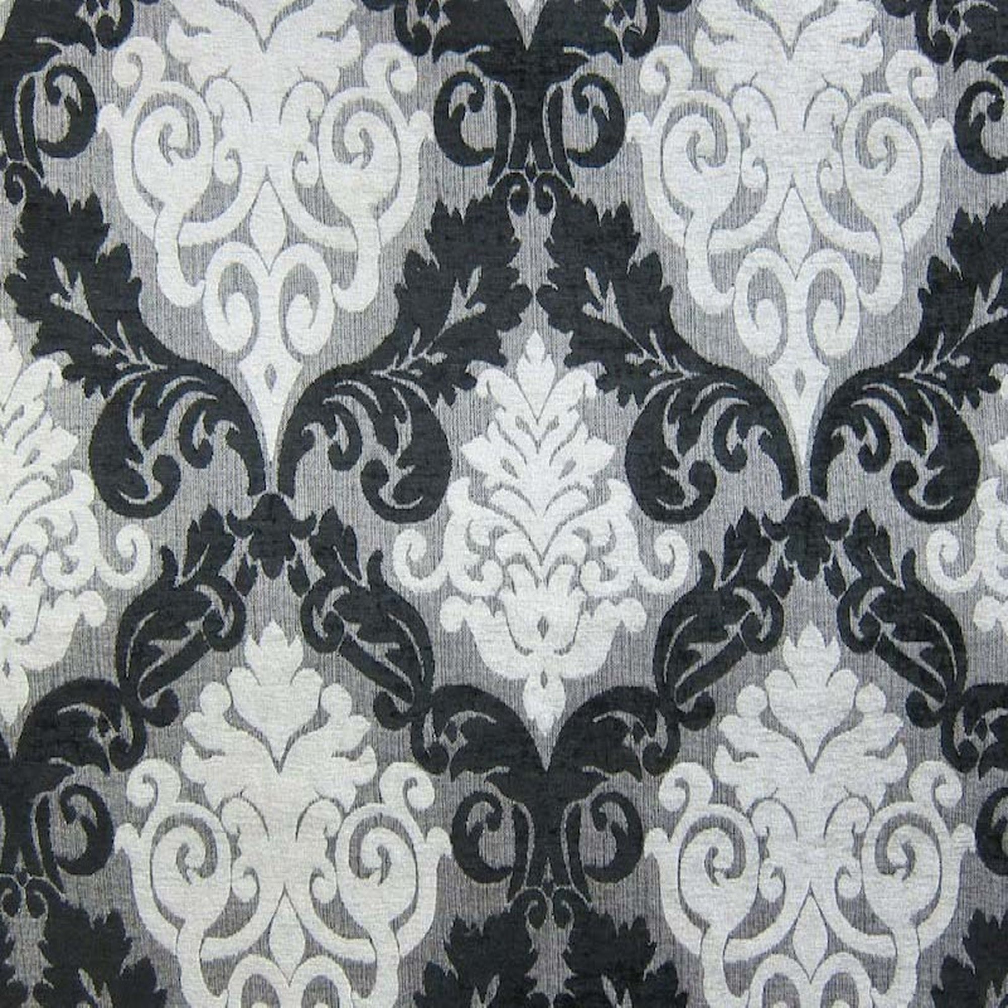 Adriana Fabric in color black is a Two-Toned Damask Chenille Fabric good for Upholstery Fabric