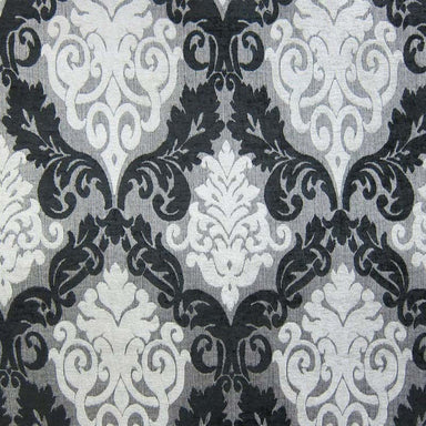 Adriana Fabric in color black is a Two-Toned Damask Chenille Fabric good for Upholstery Fabric