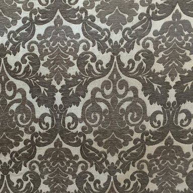 Adriana Fabric in color Charcoal is a Two-Toned Damask Chenille Fabric pattern good for Upholstery Fabric