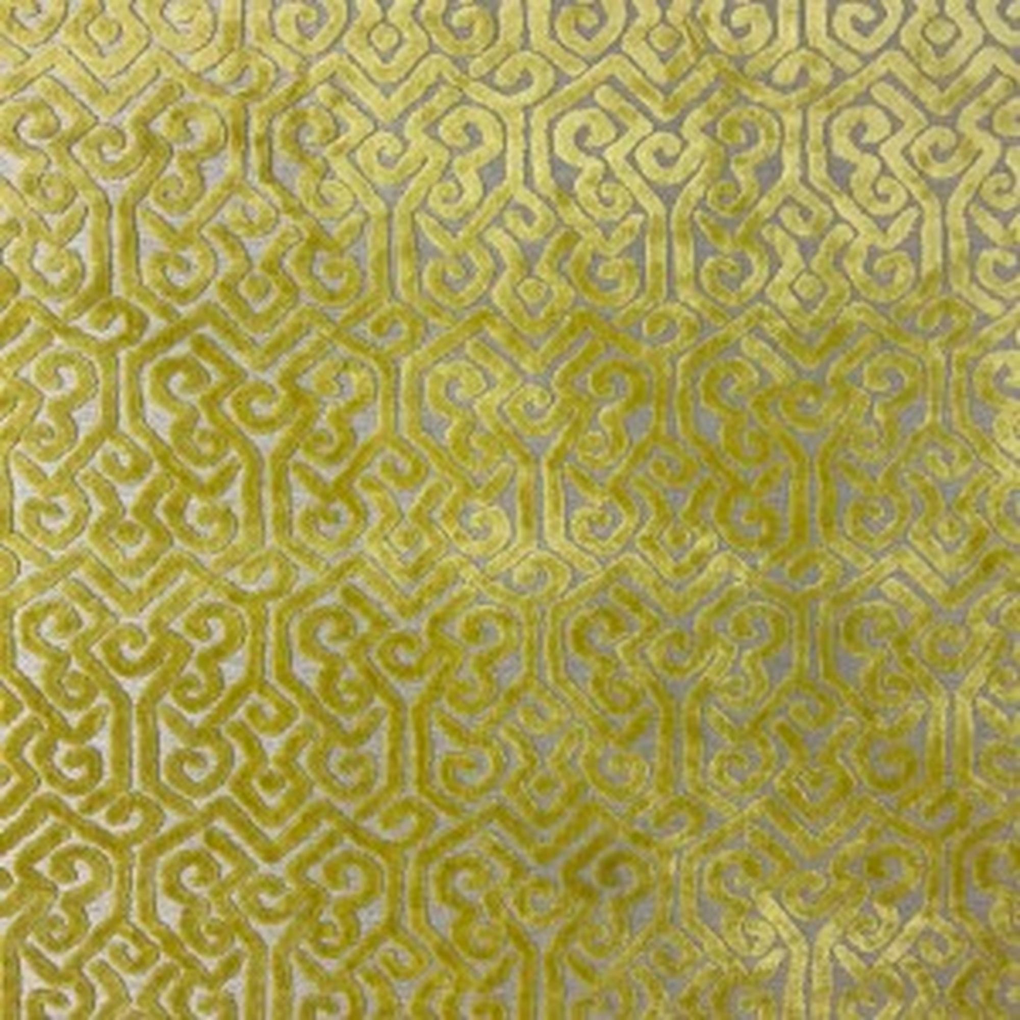 Alexandra fabric in color Sunshine showcasing fabric tribal cut velvet upholstery fabric & drapery & curtain fabric.