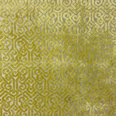 Alexandra fabric in color Sunshine showcasing fabric tribal cut velvet upholstery fabric & drapery & curtain fabric.
