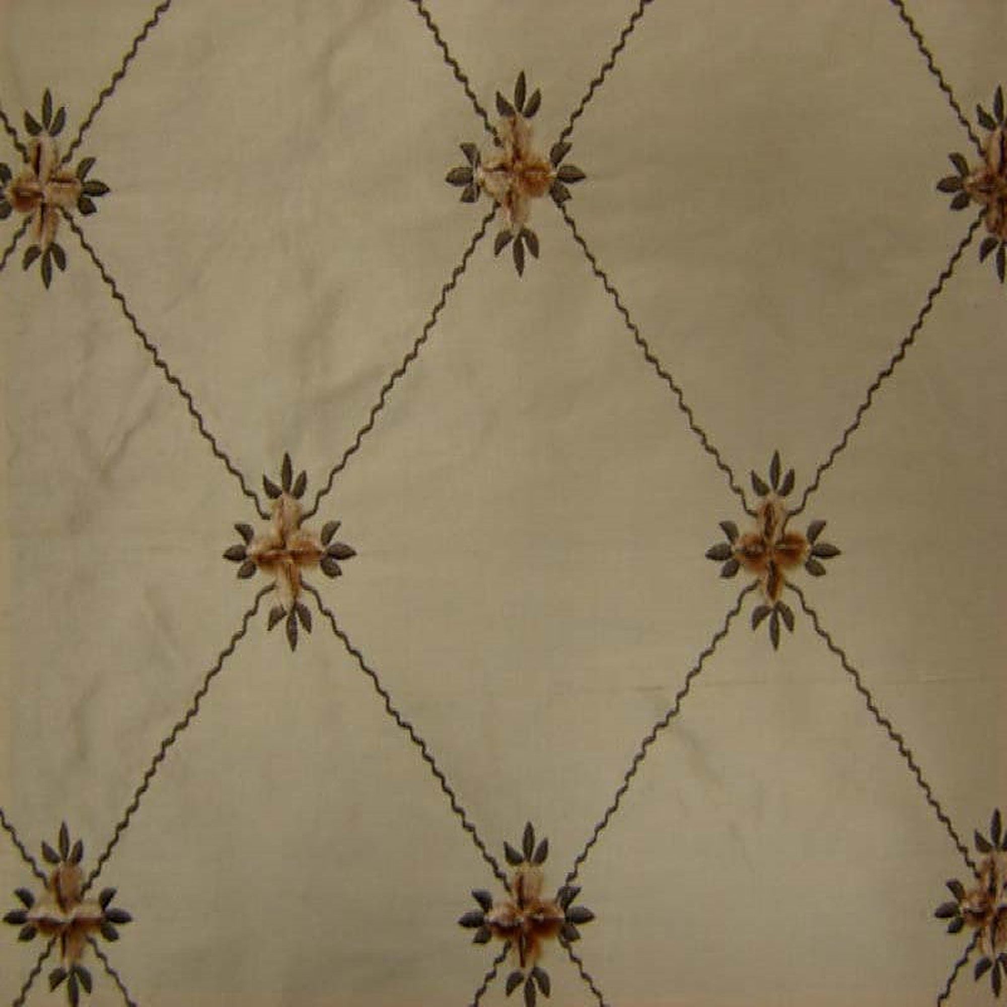 Alicia Fabric in color Honey is a Diamond Floral Velvet Silk Fabric good for Drapery & Curtain Fabric