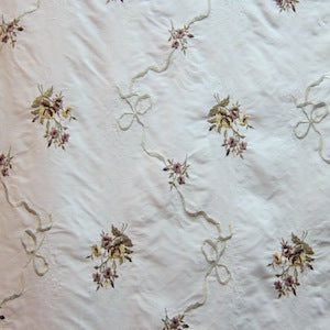 Anastasia Fabric in color Cameo is a Floral Embroidered Silk Fabric pattern good for Drapery & Curtain Fabric