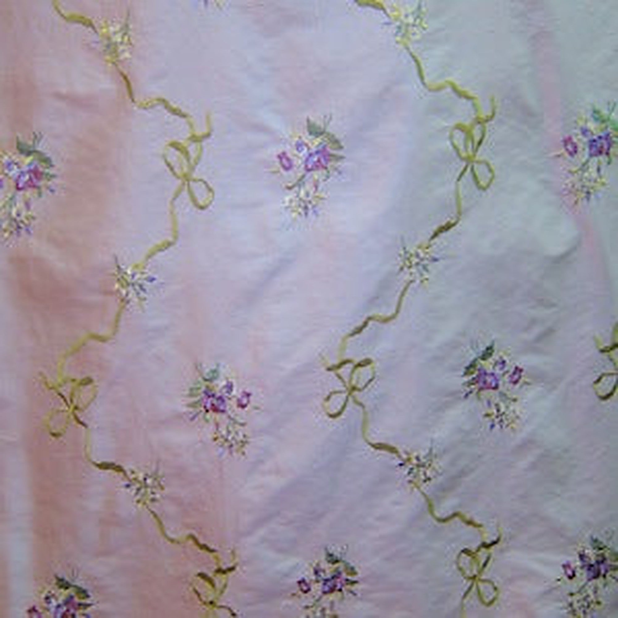 Anastasia Fabric in color Viola is a Floral Embroidered Silk Fabric pattern good for Drapery & Curtain Fabric