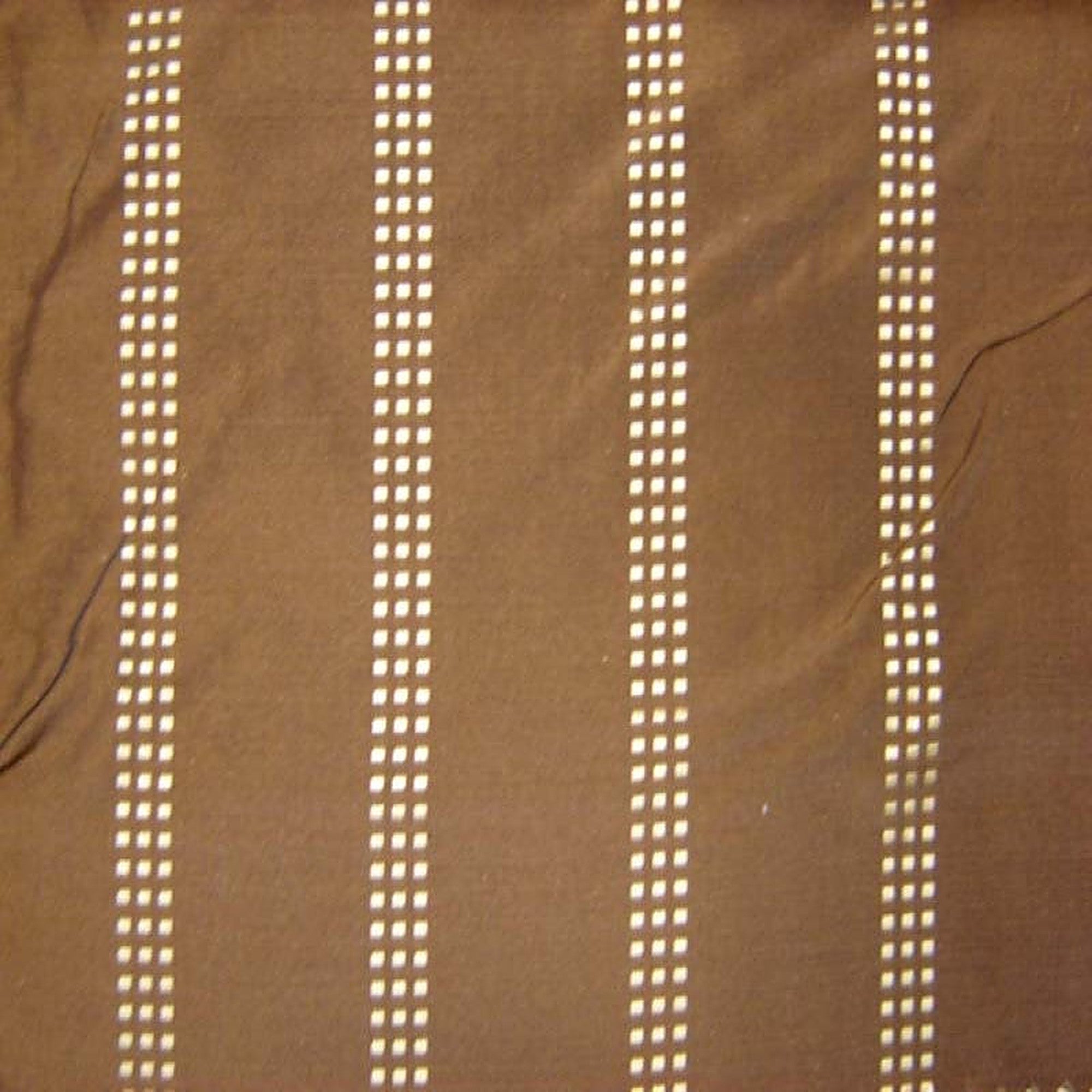 Astra Fabric in color Chestnut is a Dotted Squared Stripe Silk Fabric pattern good for Drapery & Curtain Fabric