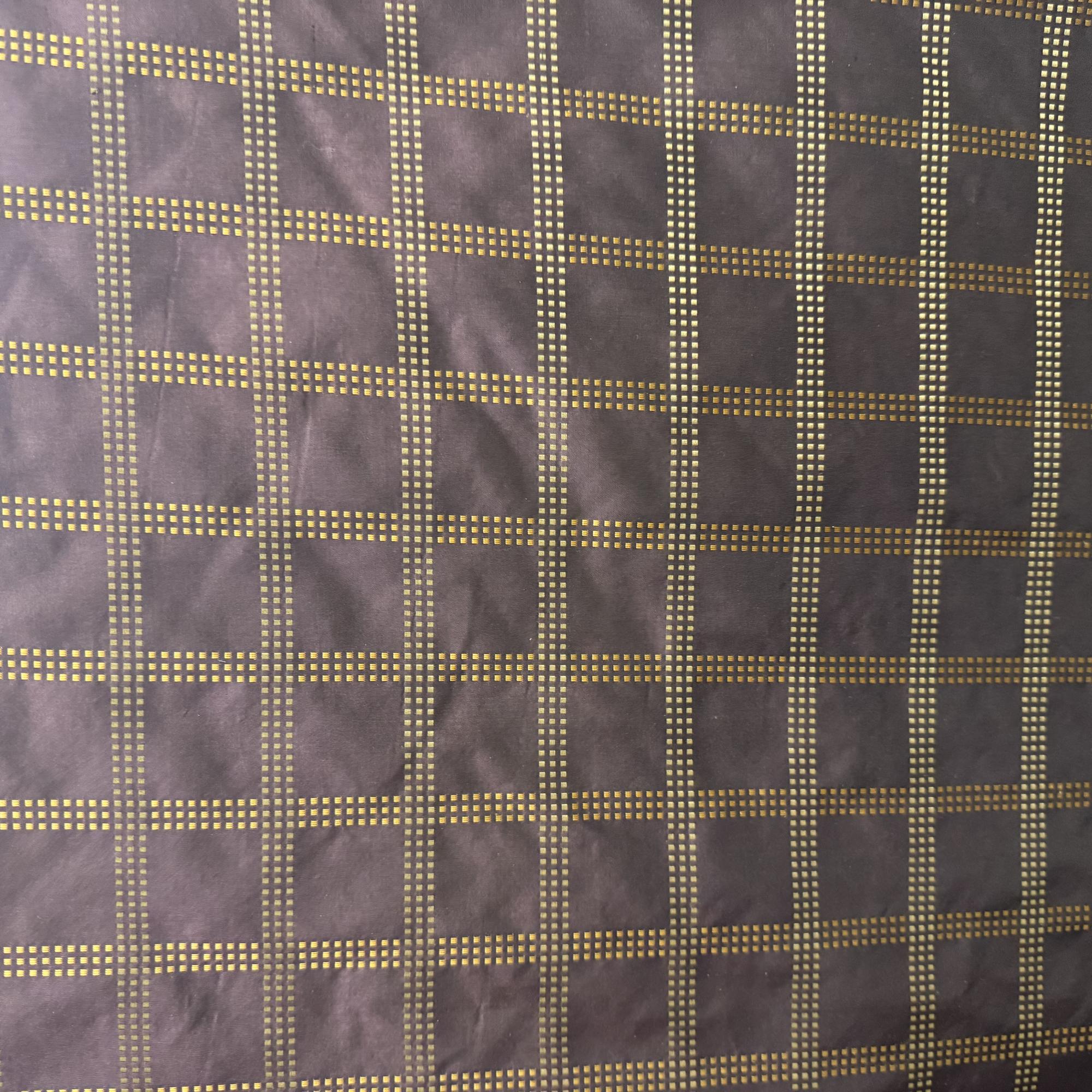Astra Fabric | Dotted Squared Stripe Silk Fabric | Drapery & Curtain Fabric