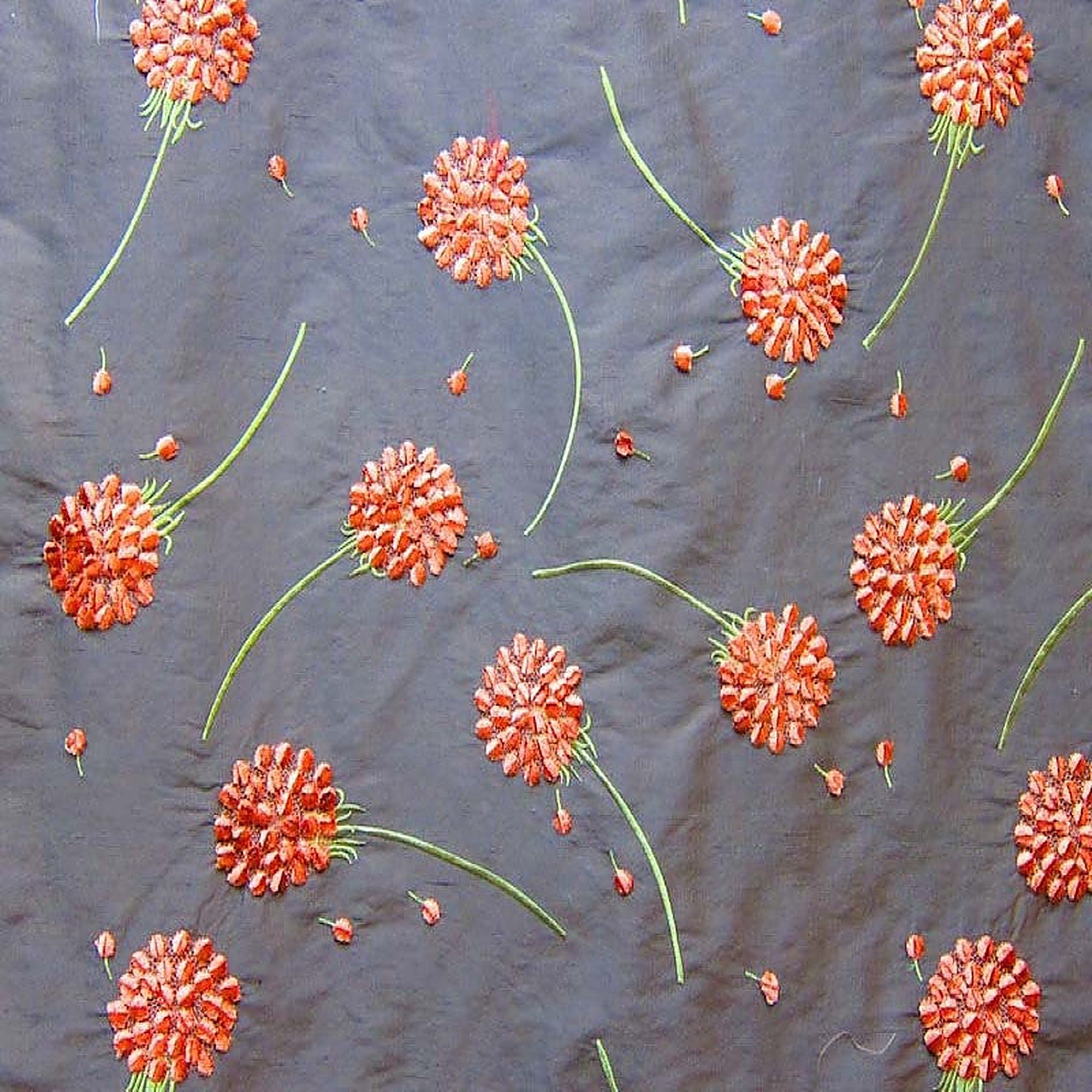 Carrie Fabric in color Java is a Embroidered Floral Velvet Silk Fabric pattern good for Drapery & Curtain Fabric
