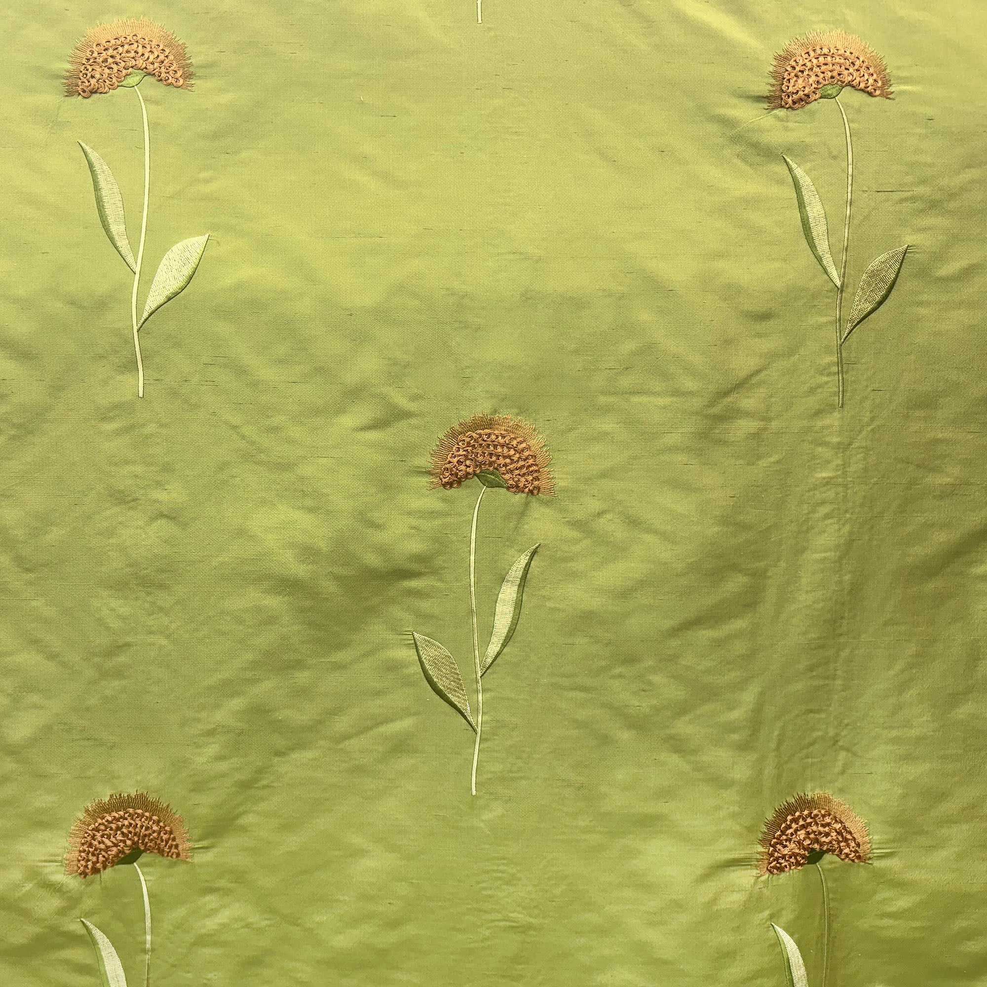 Chloe Fabric | Floral Embroidered Silk Fabric | Drapery & Curtain Fabric