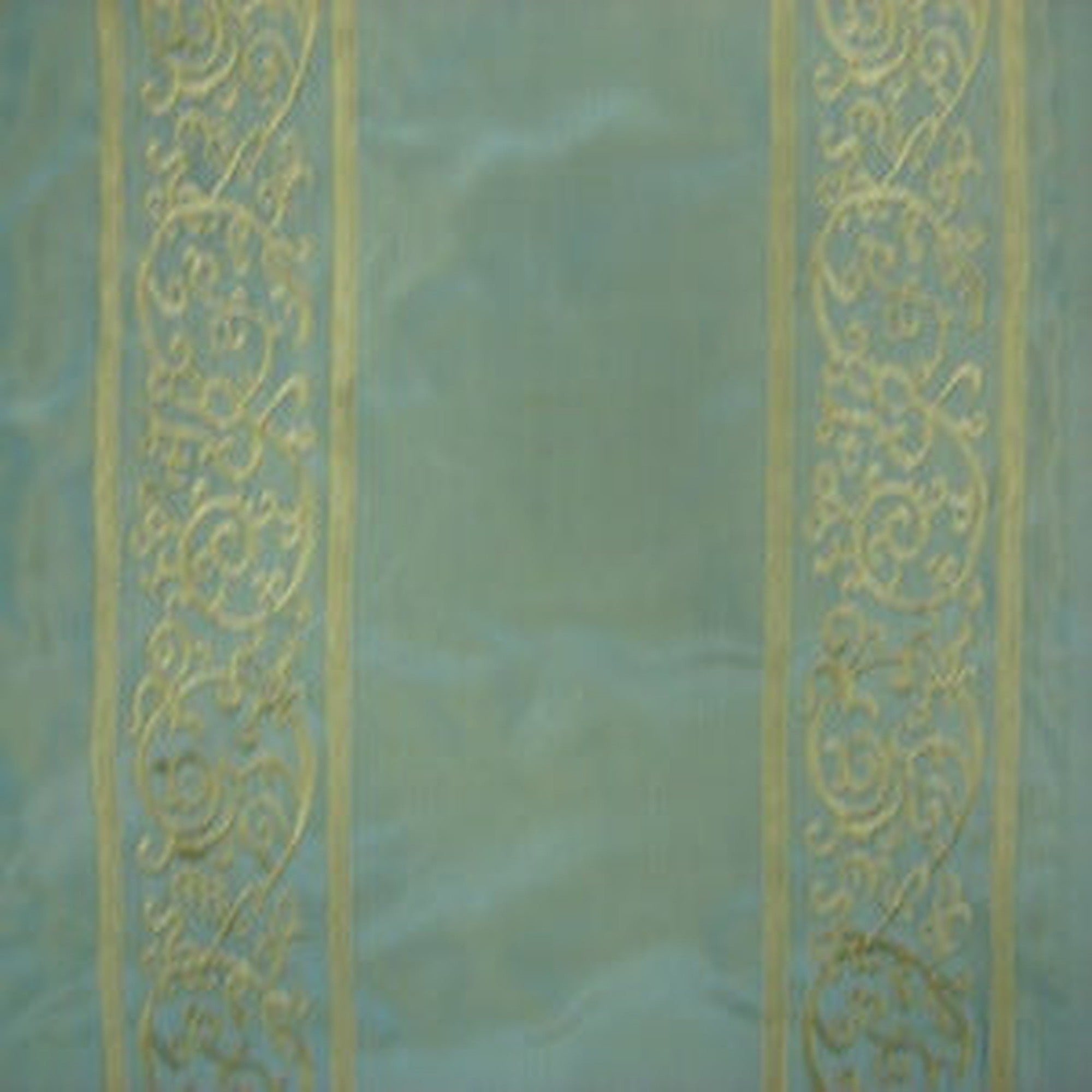 Claudette Fabric in color Seamist is a Traditional Stripe Embroidery Silk Fabric pattern good for Drapery & Curtain Fabric