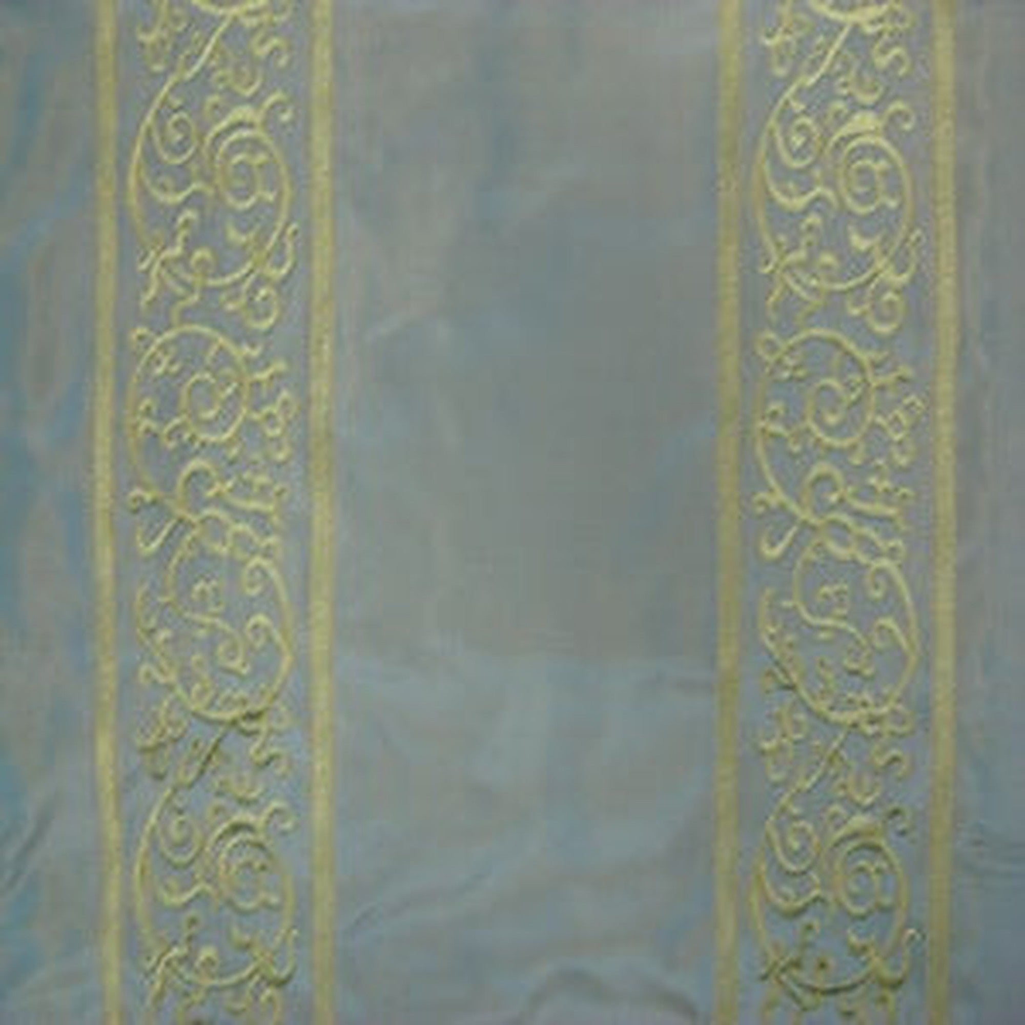 Claudette Fabric in color Slate is a Traditional Stripe Embroidery Silk Fabric pattern good for Drapery & Curtain Fabric