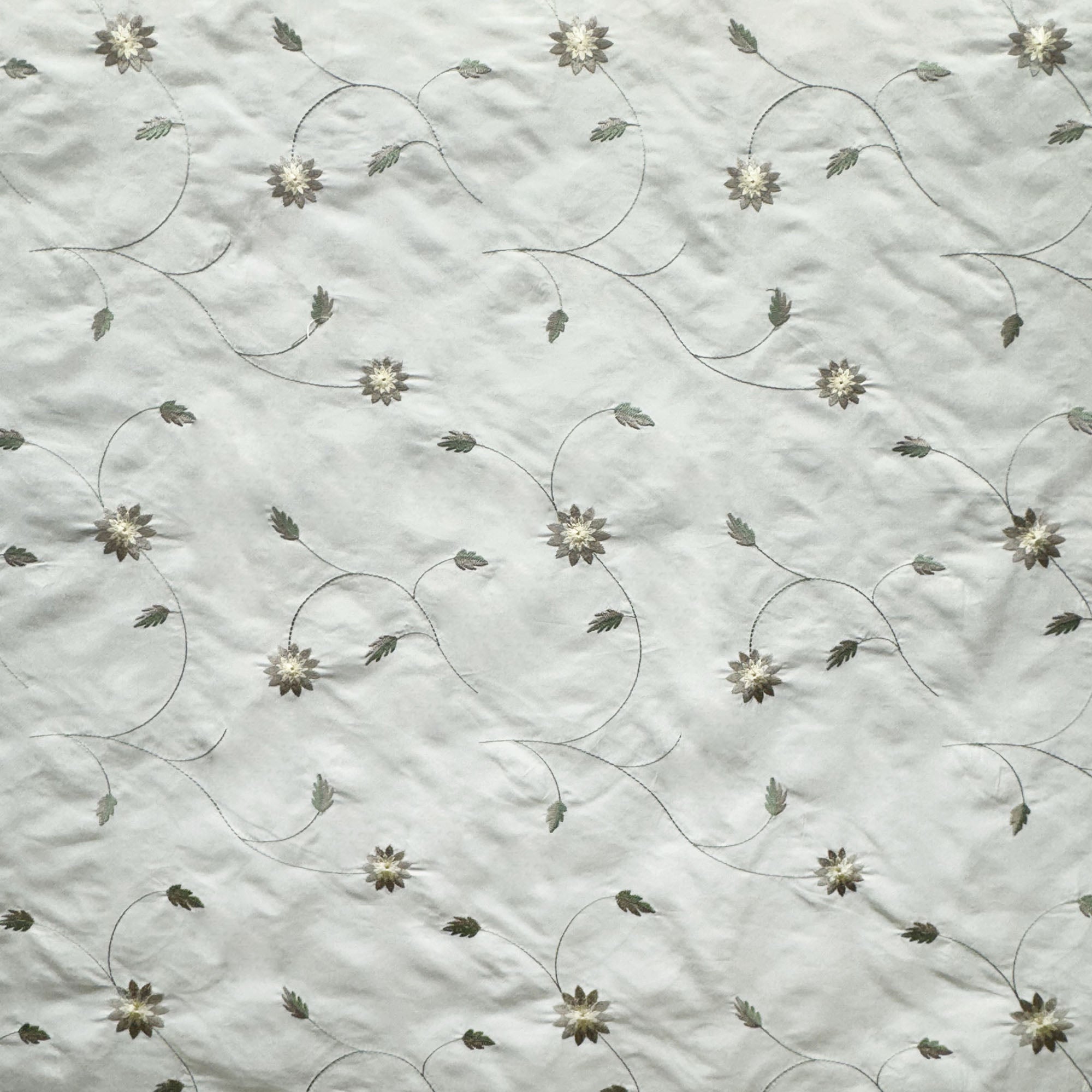 Claudio Fabric | Floral Embroidered Silk Fabric | Drapery & Curtain Fabric