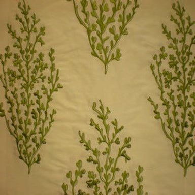 Cora Fabric in color White/Black is a Floral Embroidered Silk Fabric pattern good for Drapery & Curtain Fabric