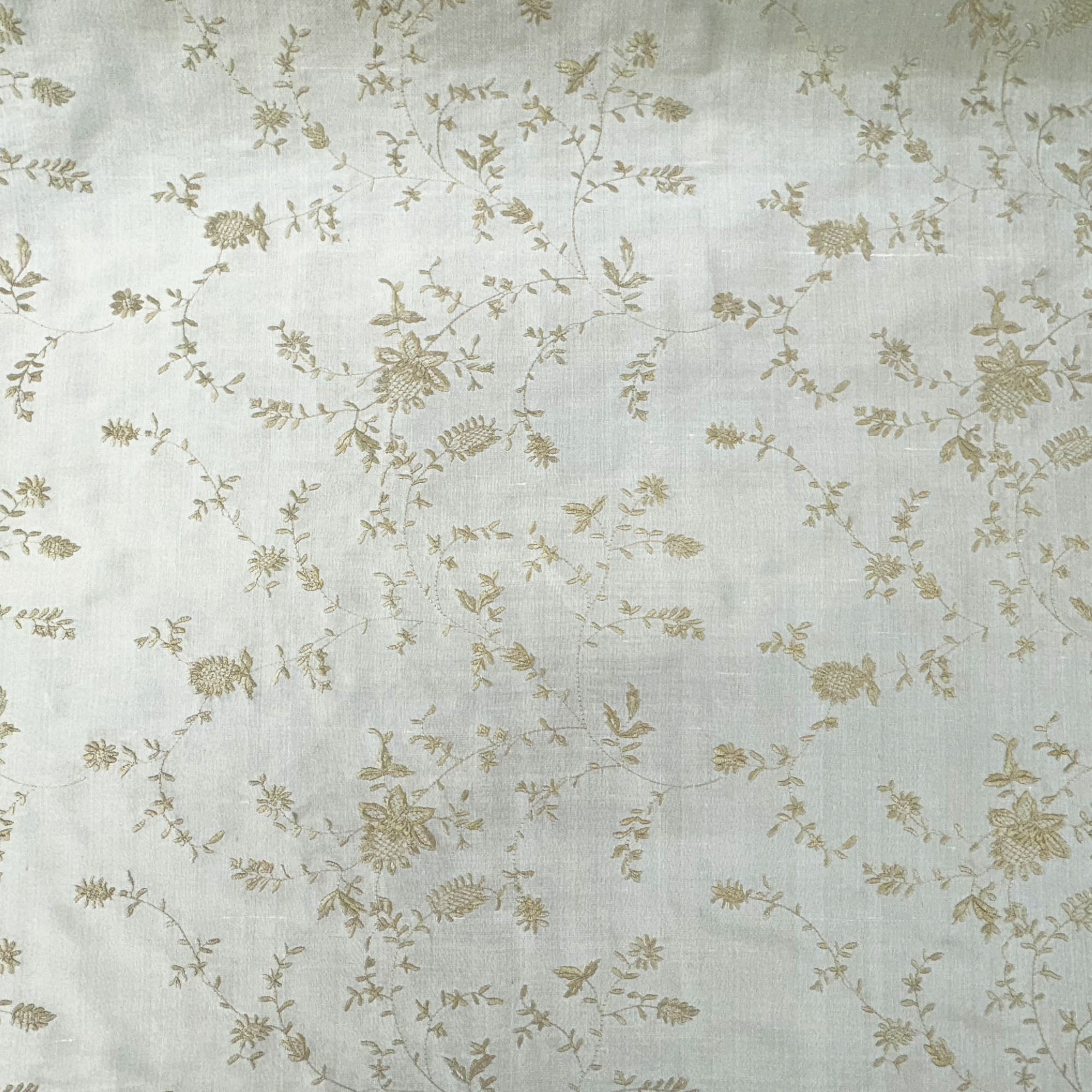 Cornelia Fabric | Floral Embroidered Silk Fabric | Drapery & Curtain Fabric