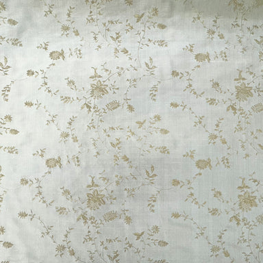 Cornelia Fabric in color Bamboo is a Floral Embroidered Silk Fabric that is good for Drapery & Curtain Fabric