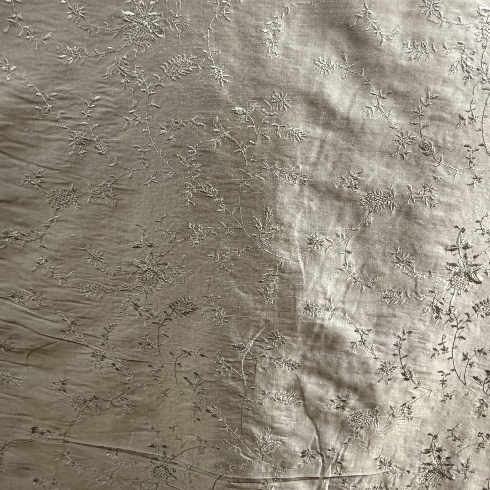 Cornelia Fabric | Floral Embroidered Silk Fabric | Drapery & Curtain Fabric