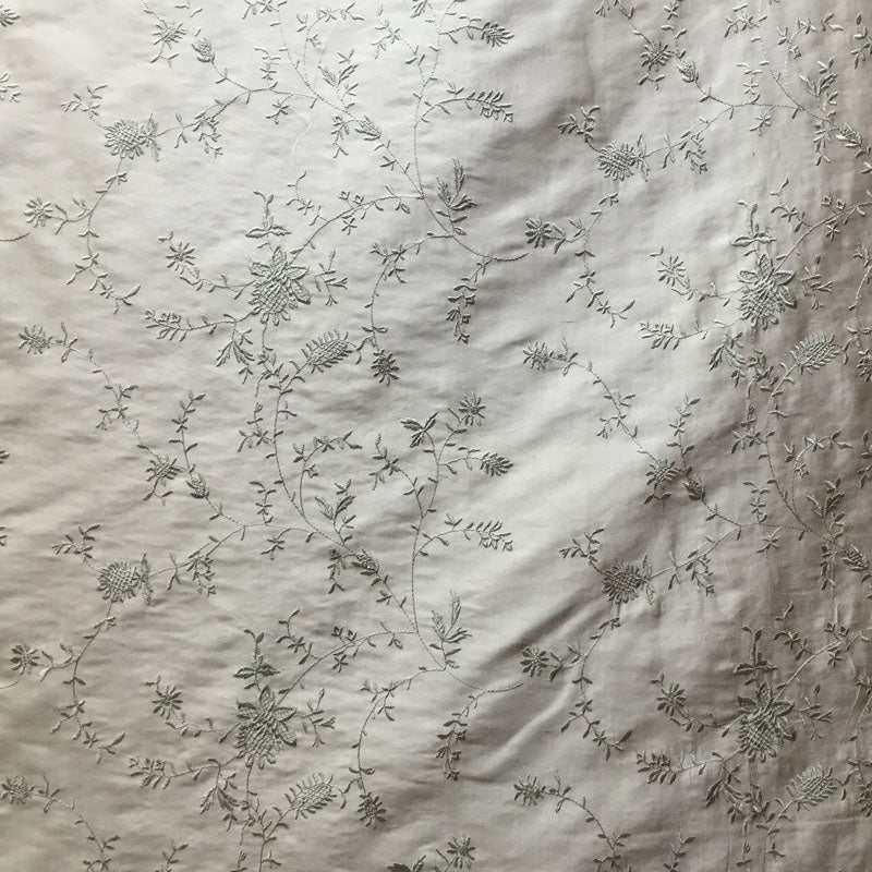 Cornelia Fabric | Floral Embroidered Silk Fabric | Drapery & Curtain Fabric