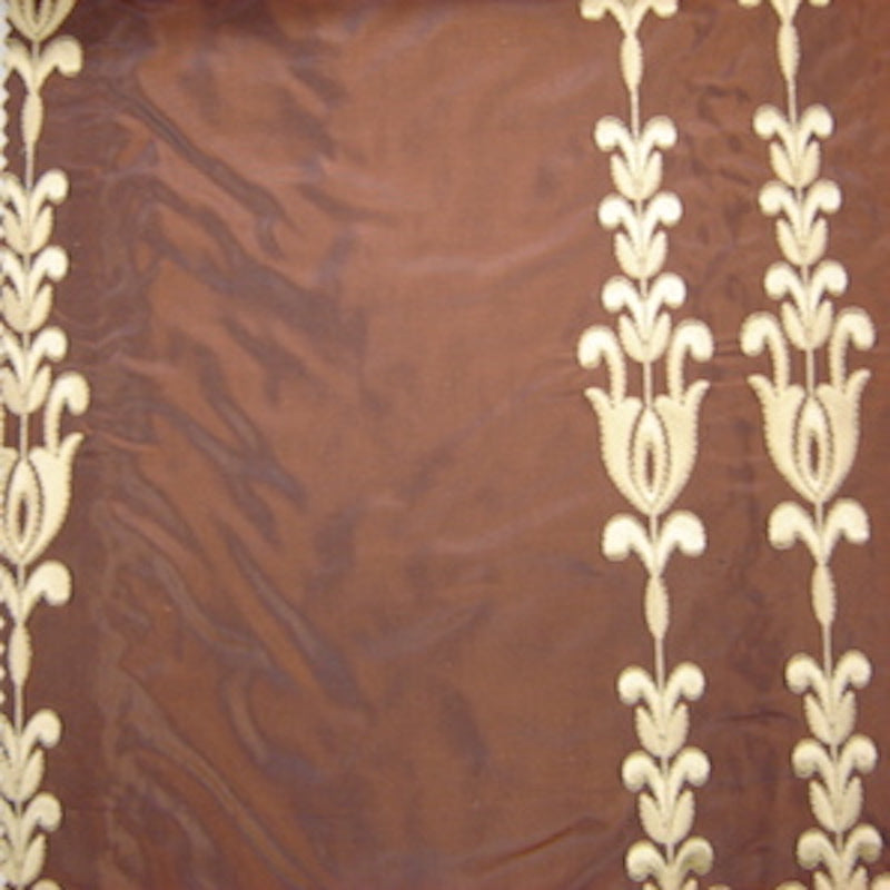 Courtney Fabric | Striped Floral Silk Fabric | Drapery & Curtain Fabric