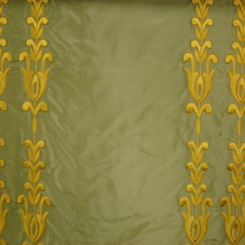 Courtney Fabric | Striped Floral Silk Fabric | Drapery & Curtain Fabric