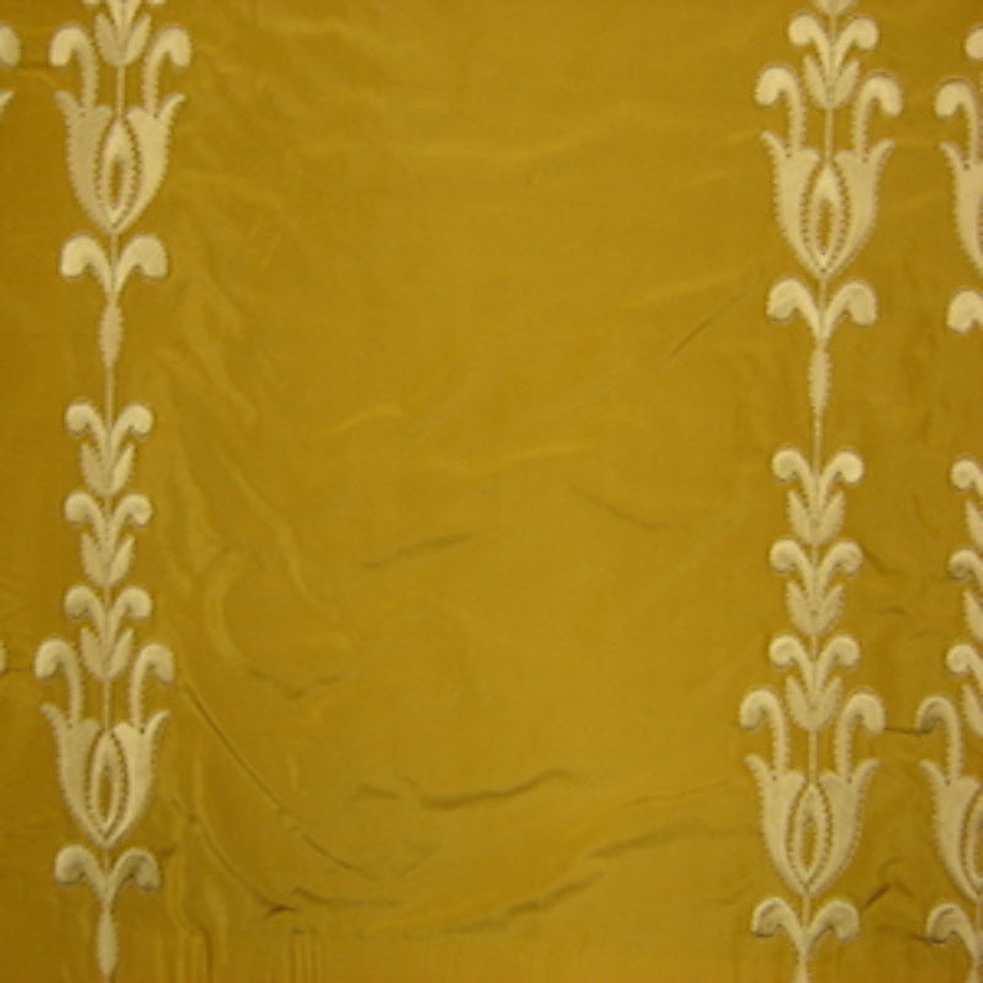 Courtney Fabric in color Gold is a Striped Floral Silk Fabric pattern good for Drapery & Curtain Fabric
