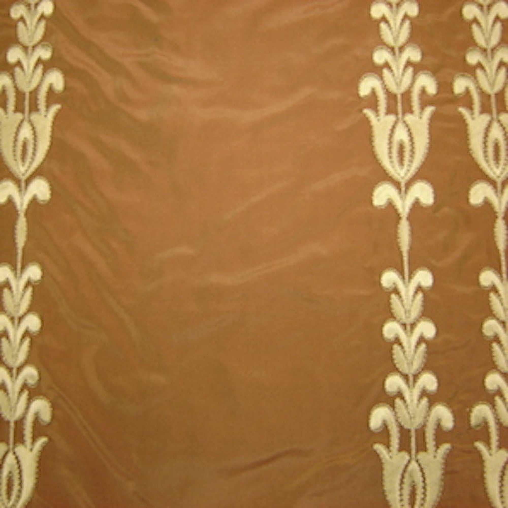 Courtney Fabric in color Spice is a Striped Floral Silk Fabric pattern good for Drapery & Curtain Fabric