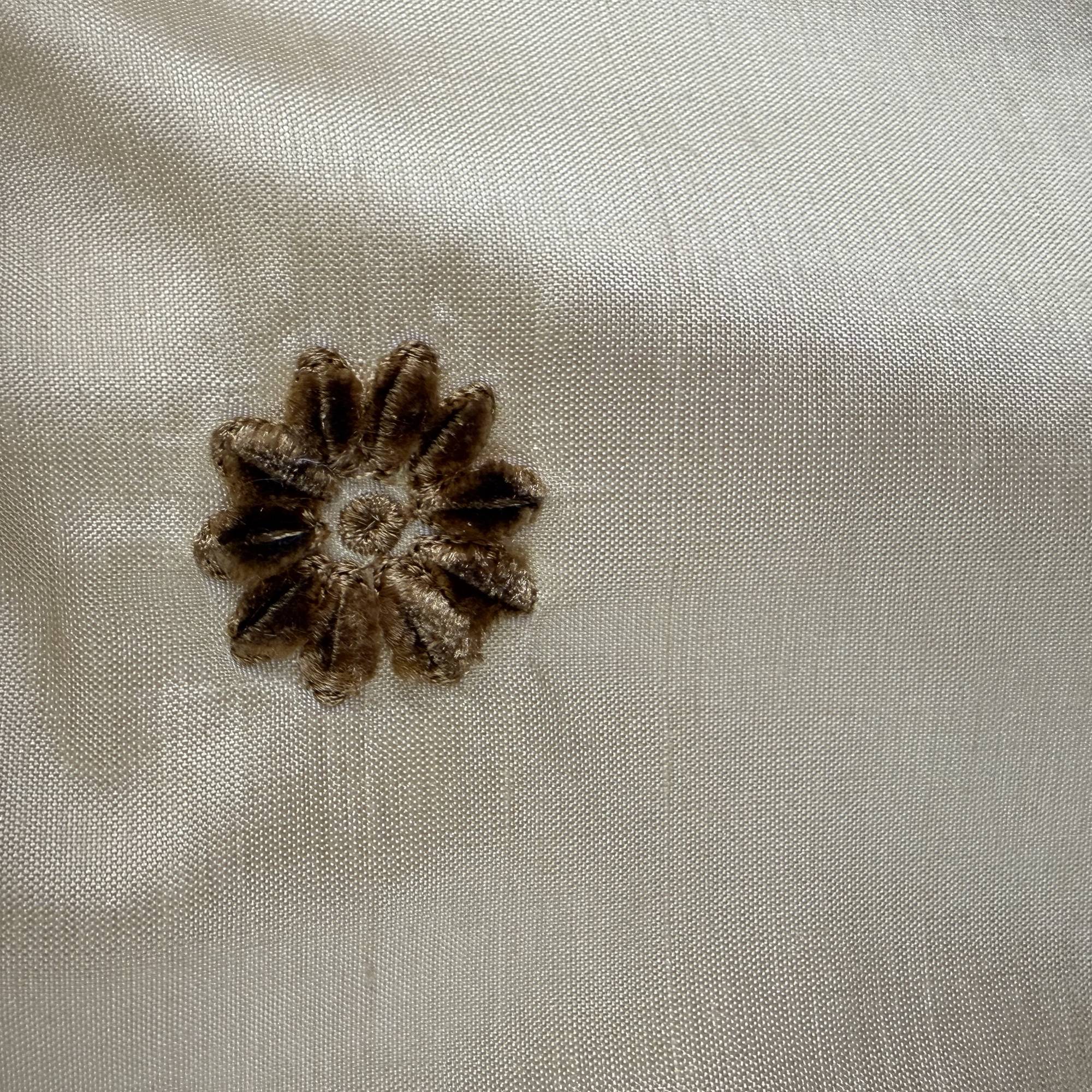 Dakota Fabric | Floral Dotted Embroidered Silk Fabric | Drapery & Curtain Fabric