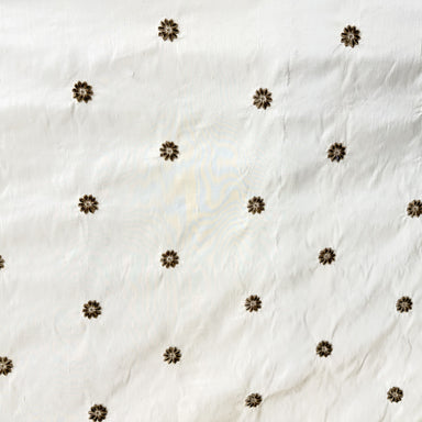 Dakota Fabric | Floral Dotted Embroidered Silk Fabric | Drapery & Curtain Fabric