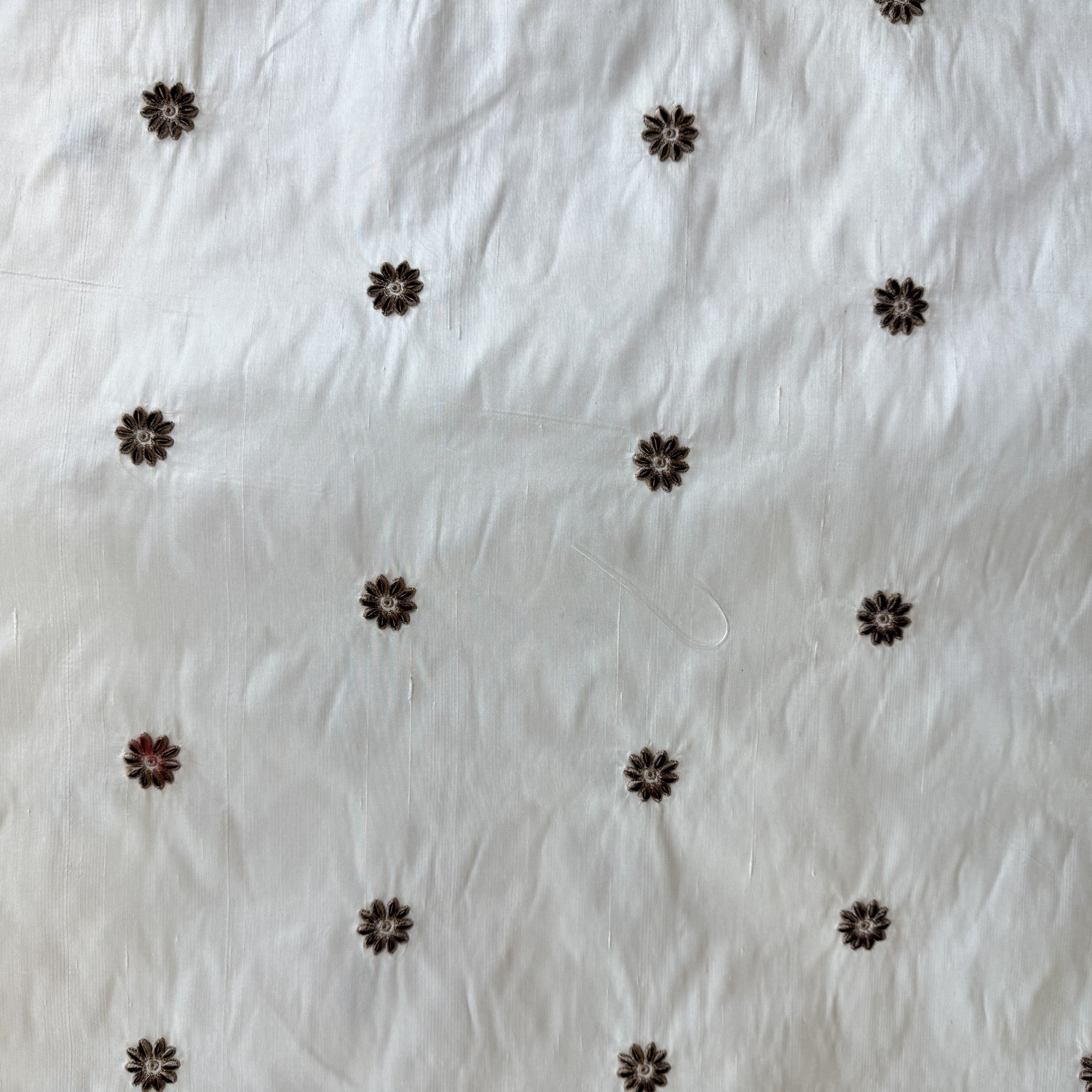 Dakota Fabric | Floral Dotted Embroidered Silk Fabric | Drapery & Curtain Fabric