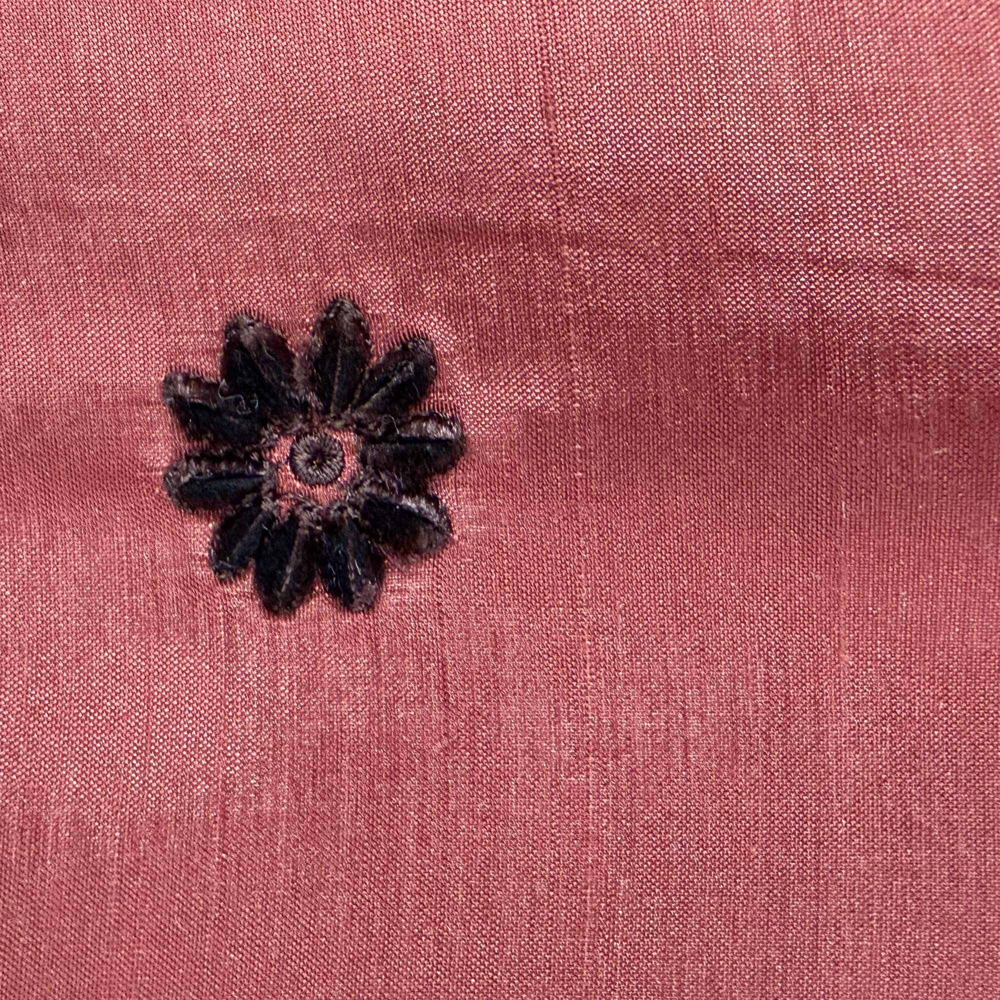 Dakota Fabric in color Sienna is a Floral Dotted Embroidered Silk Fabric that is good for Drapery & Curtain Fabric