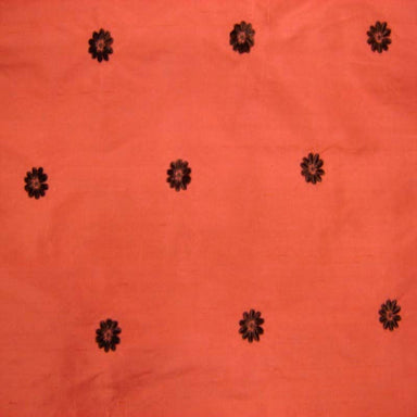 Dakota Fabric | Floral Dotted Embroidered Silk Fabric | Drapery & Curtain Fabric