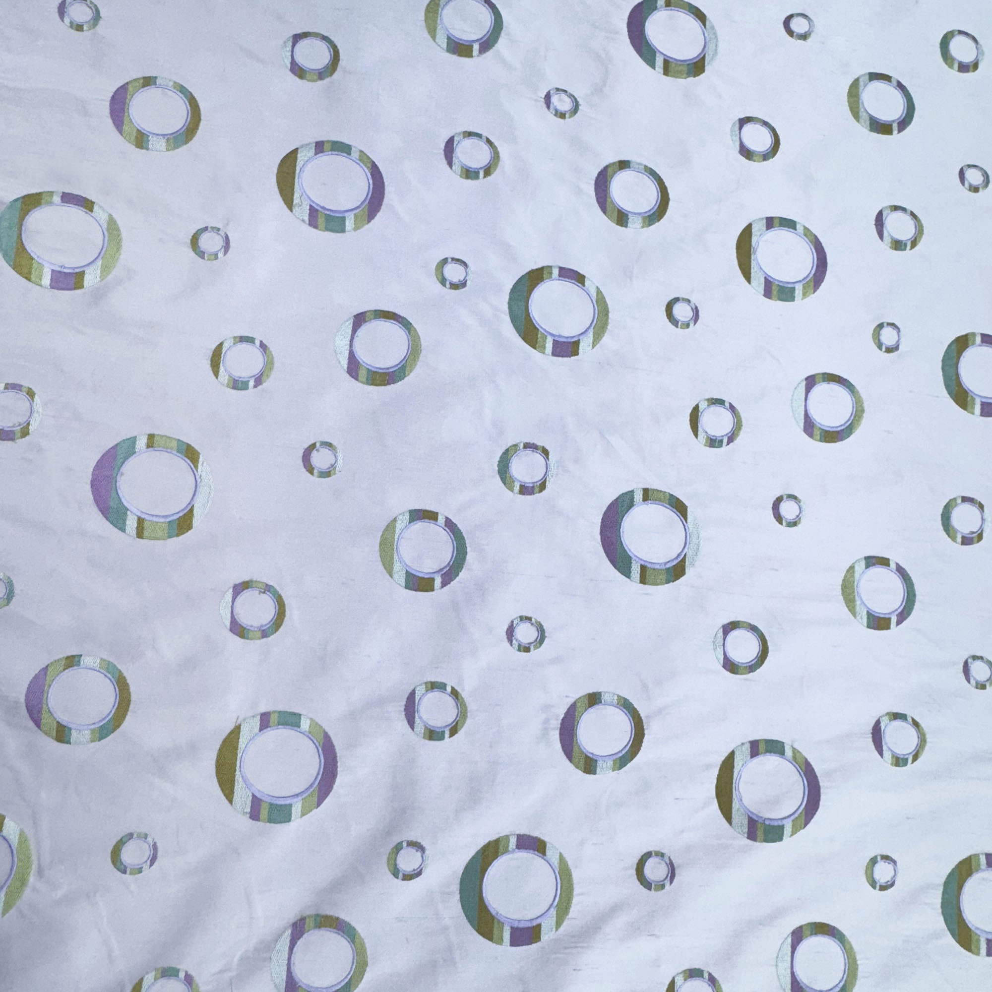 Disco Fabric | Multi-Colored Circle Silk Fabric | Drapery & Curtain Fabric