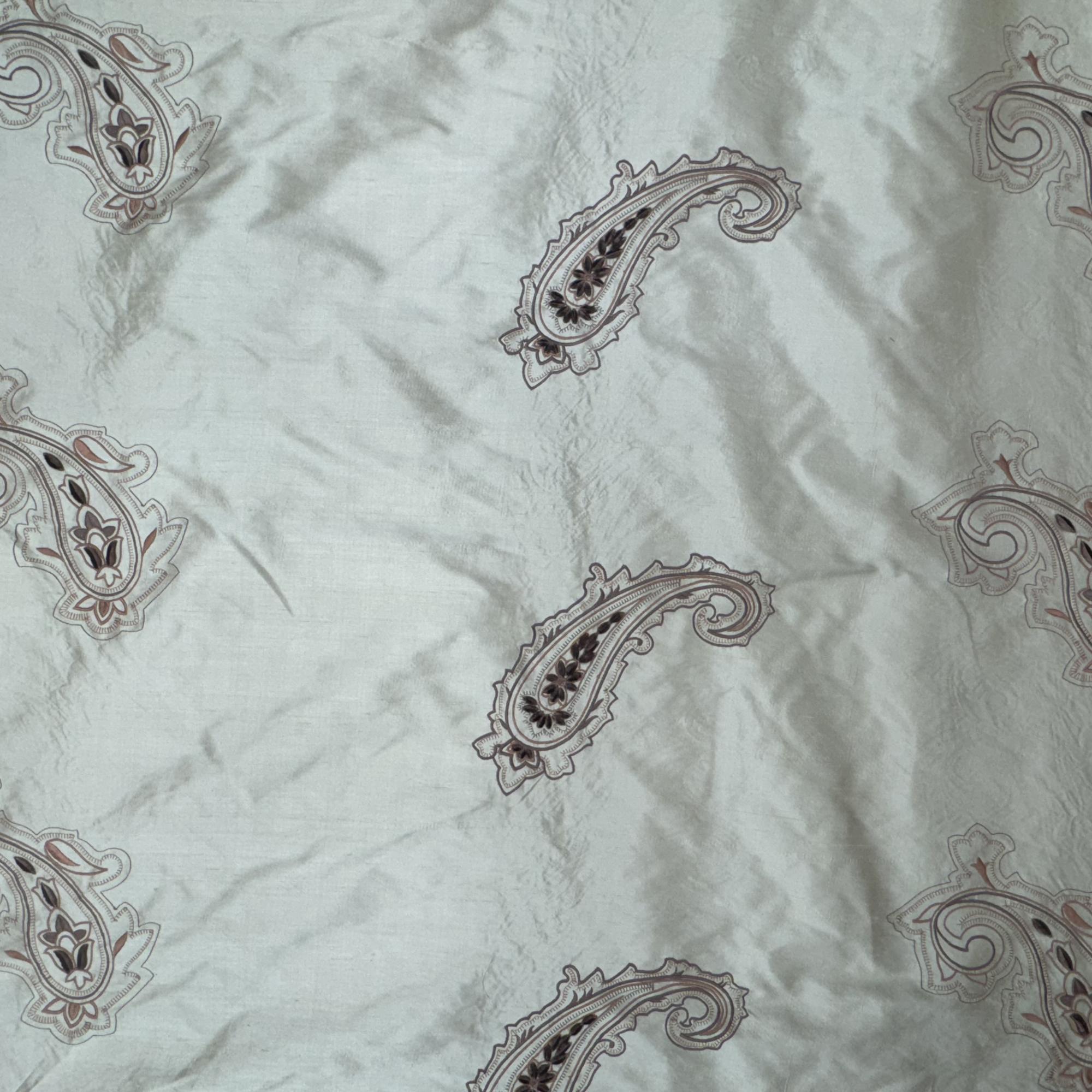 Eclipse Fabric | Velvet Paisley Silkl Fabric | Drapery & Curtain Fabric