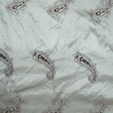 Eclipse Fabric in color Biscuit is a Velvet Paisley Silkl Fabric that is good for Drapery & Curtain Fabric