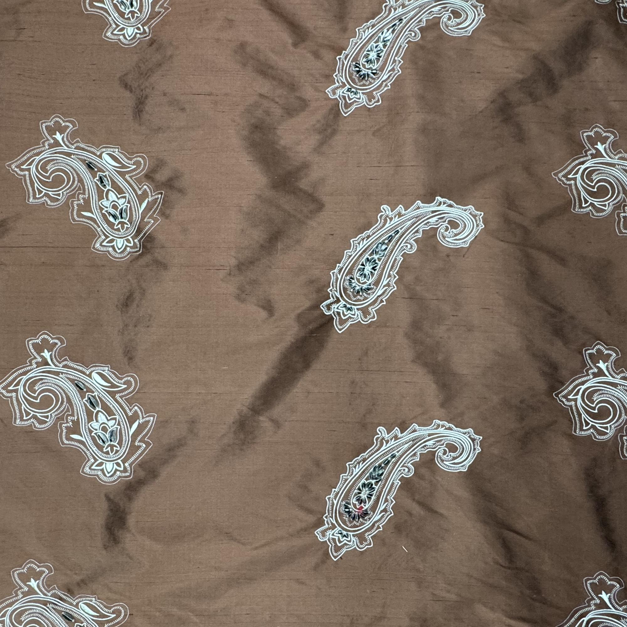 Eclipse Fabric | Velvet Paisley Silkl Fabric | Drapery & Curtain Fabric