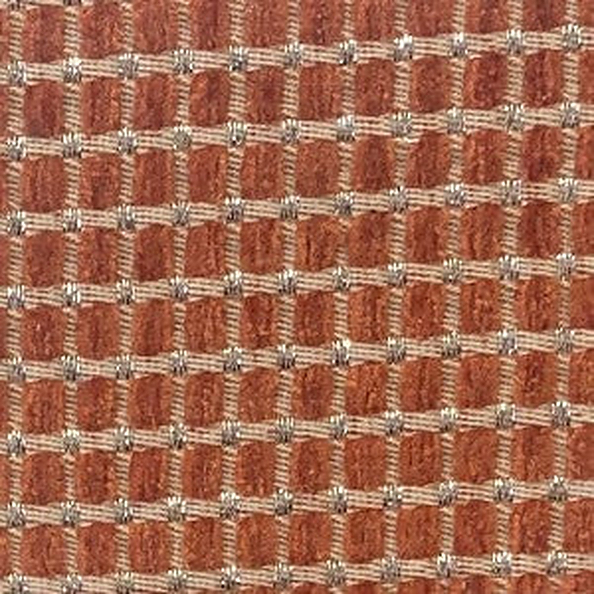 Elias Fabric in color Orange is a Small Square Metallic Fabric pattern good for Drapery & Curtain Fabric and Upholstery Fabric