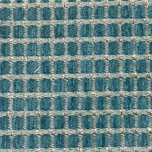 Elias Fabric in color Turquoise is a Small Square Metallic Fabric pattern good for Drapery & Curtain Fabric and Upholstery Fabric