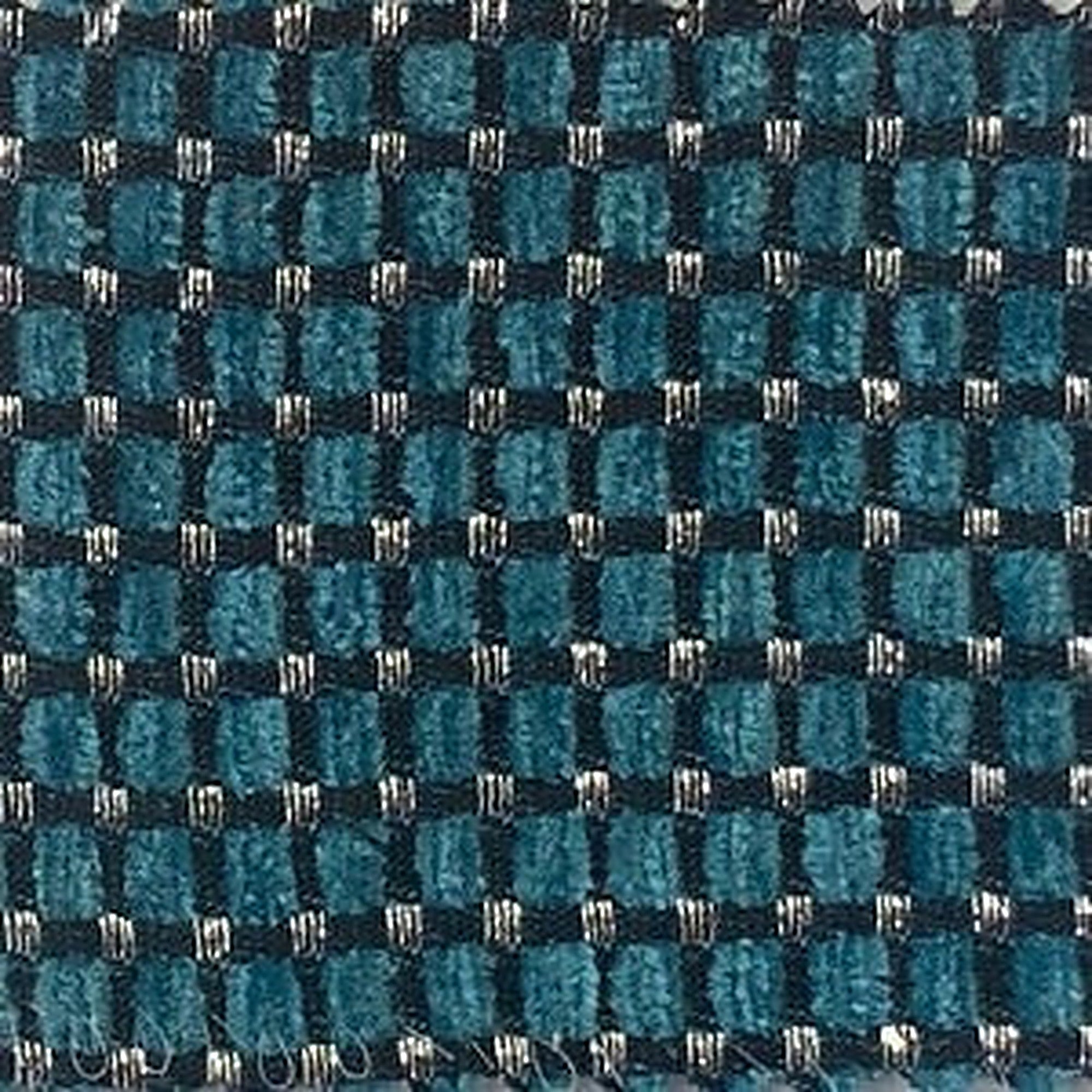 Elias Fabric in color Peacock is a Small Square Metallic Fabric pattern good for Drapery & Curtain Fabric and Upholstery Fabric