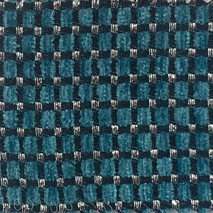 Elias Fabric in color Peacock is a Small Square Metallic Fabric pattern good for Drapery & Curtain Fabric and Upholstery Fabric