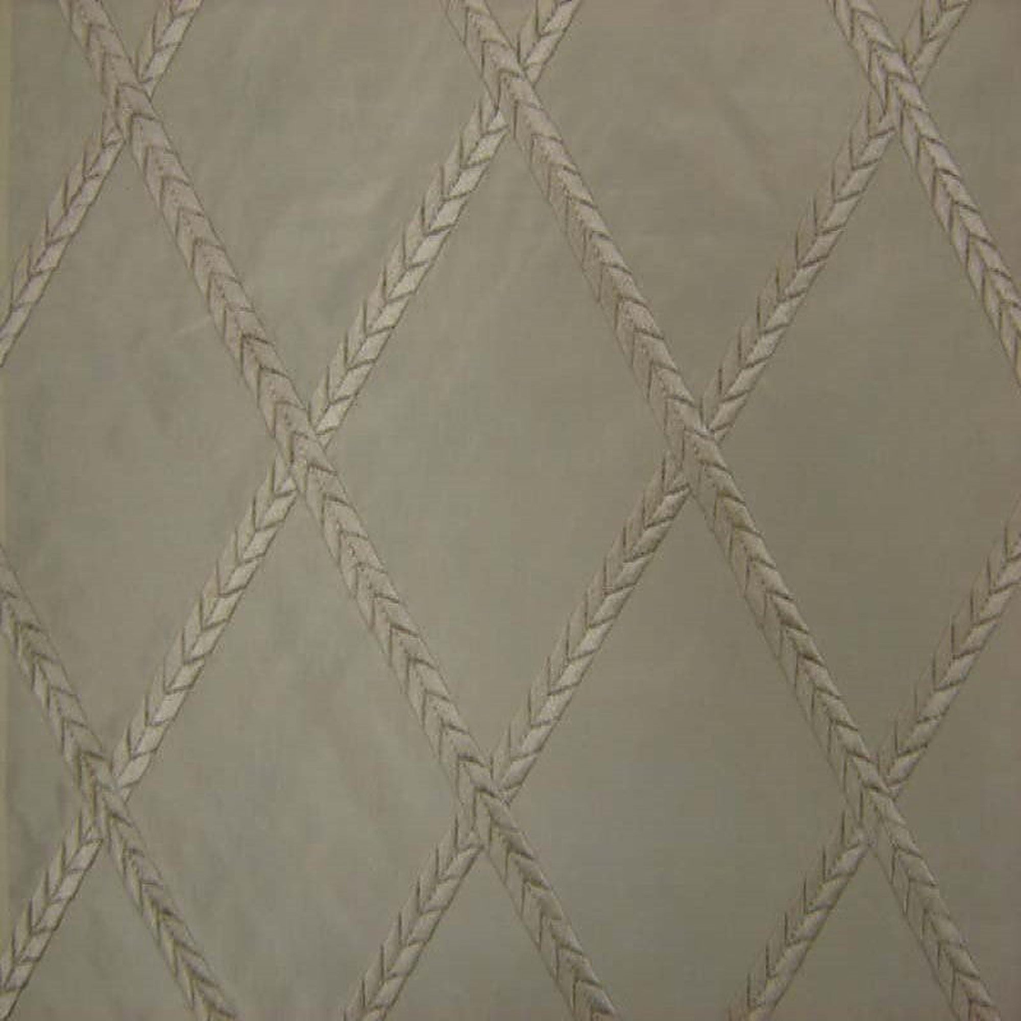 Fina Fabric in color Pelle is a Diamond Embroidered Silk Fabric pattern good for Drapery & Curtain Fabric