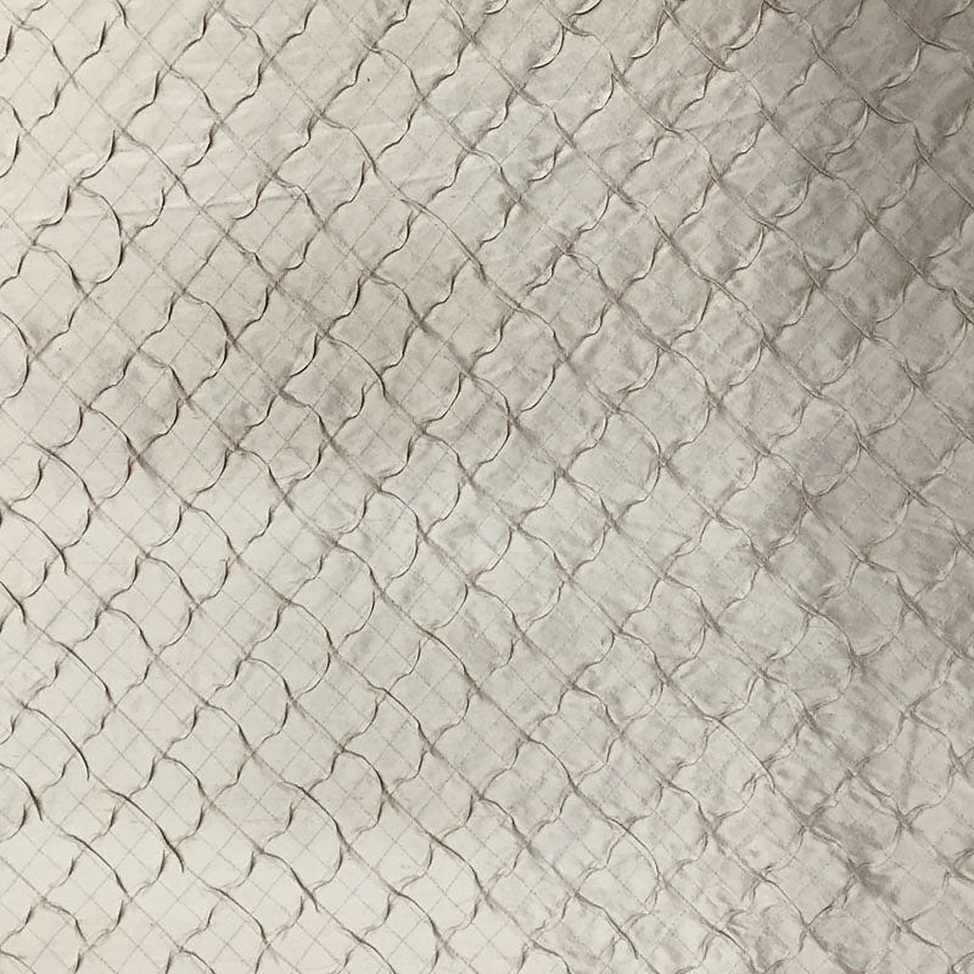 Glamour Fabric in color Taupe is a Crushed Sold Diamond Shaped Silk Fabric pattern good for Drapery & Curtain Fabric