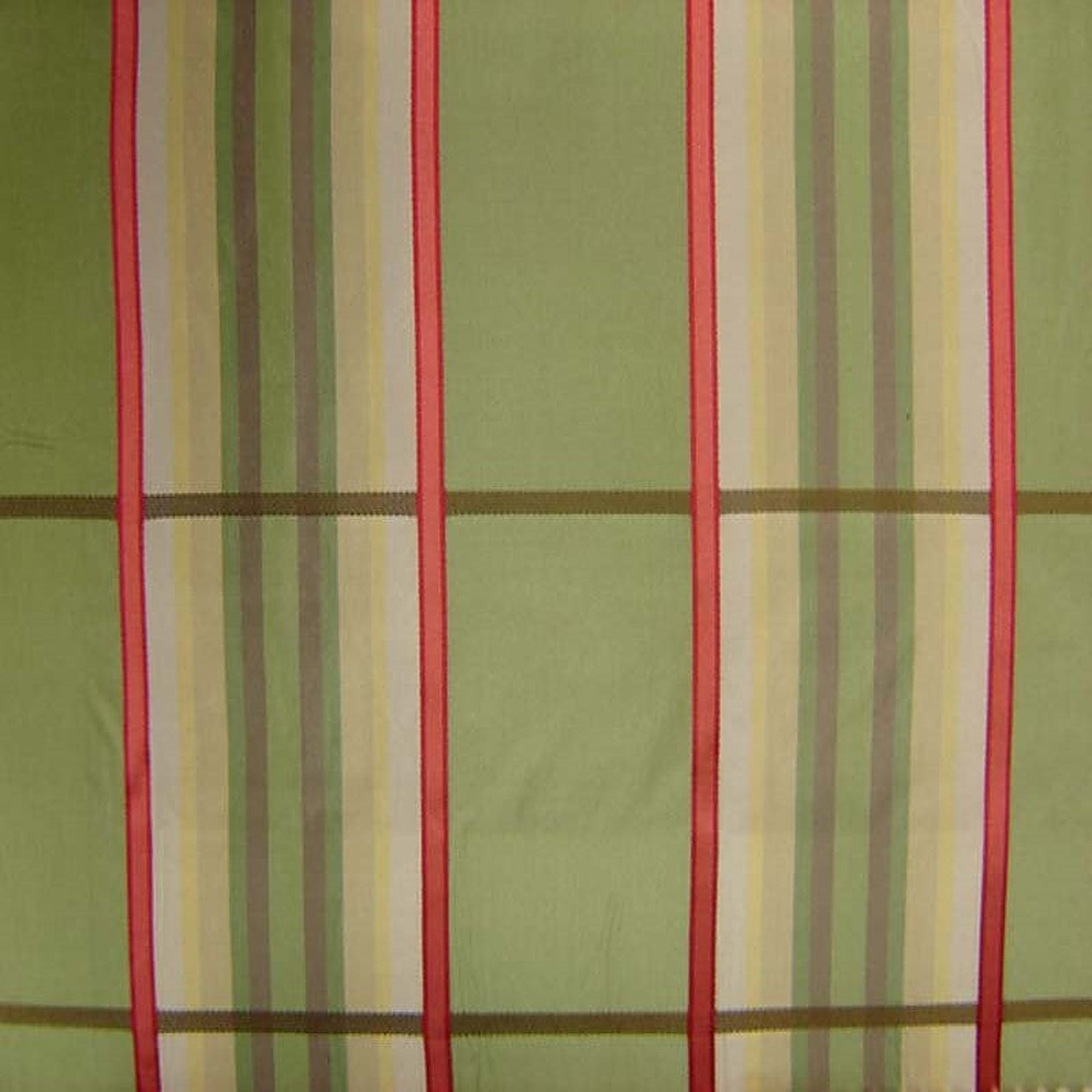 Harley Fabric in color Apple Green is a Muti-Colored Stripe Silk Fabric pattern good for Drapery & Curtain Fabric