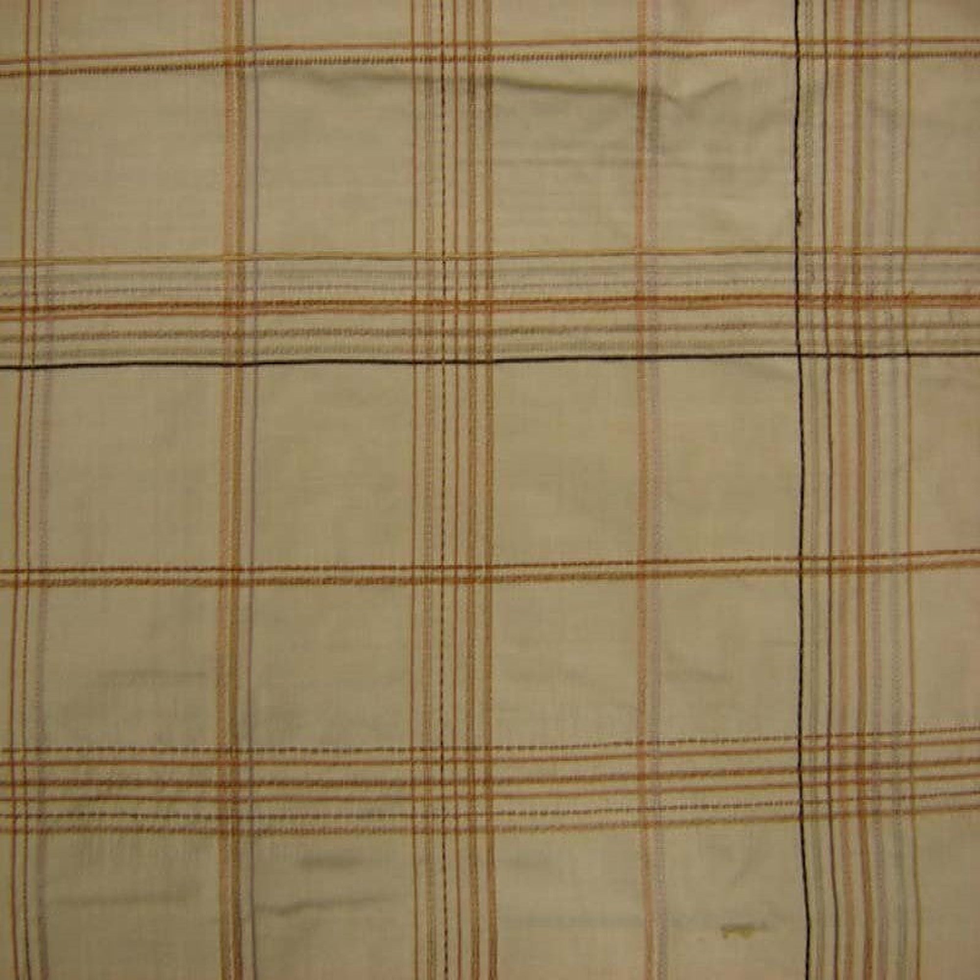 Hudson Fabric in color Biscuit is a Multi-Colored Stripe Plaid SIlk Fabric pattern good for Drapery & Curtain Fabric